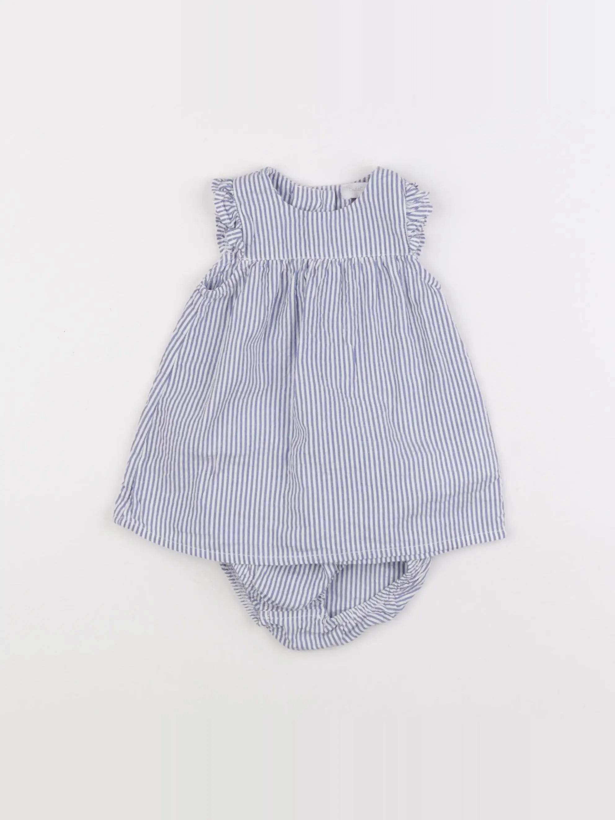 Cadet Rousselle - robe blanc, bleu - 3 mois