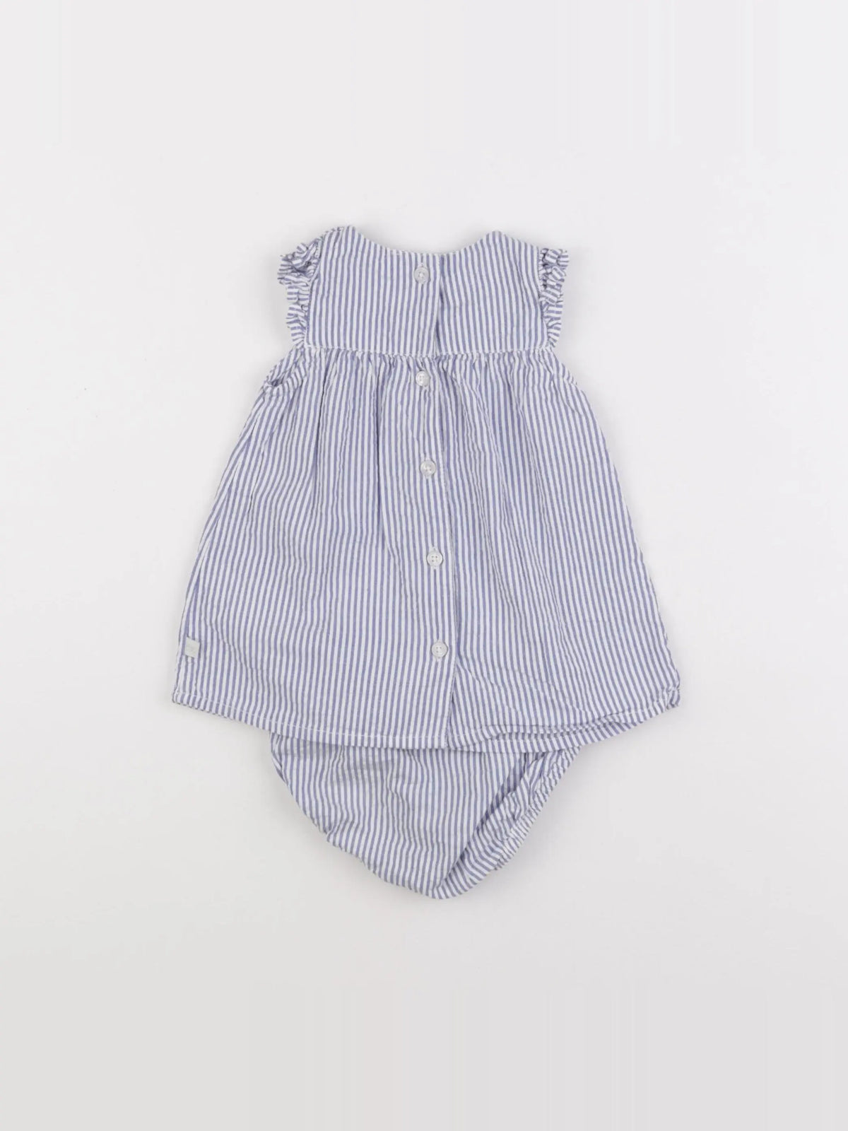 Cadet Rousselle - robe blanc, bleu - 3 mois