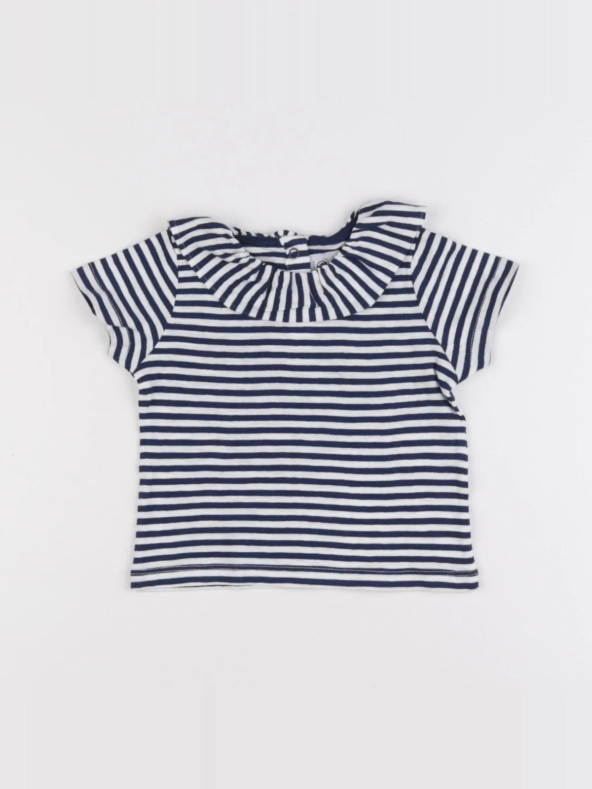 Petit Bateau - tee-shirt blanc, bleu - 6 mois