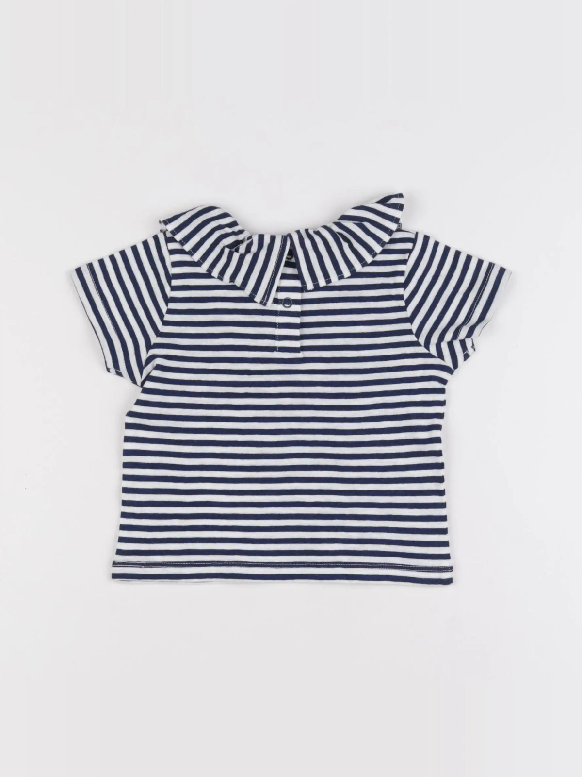 Petit Bateau - tee-shirt blanc, bleu - 6 mois