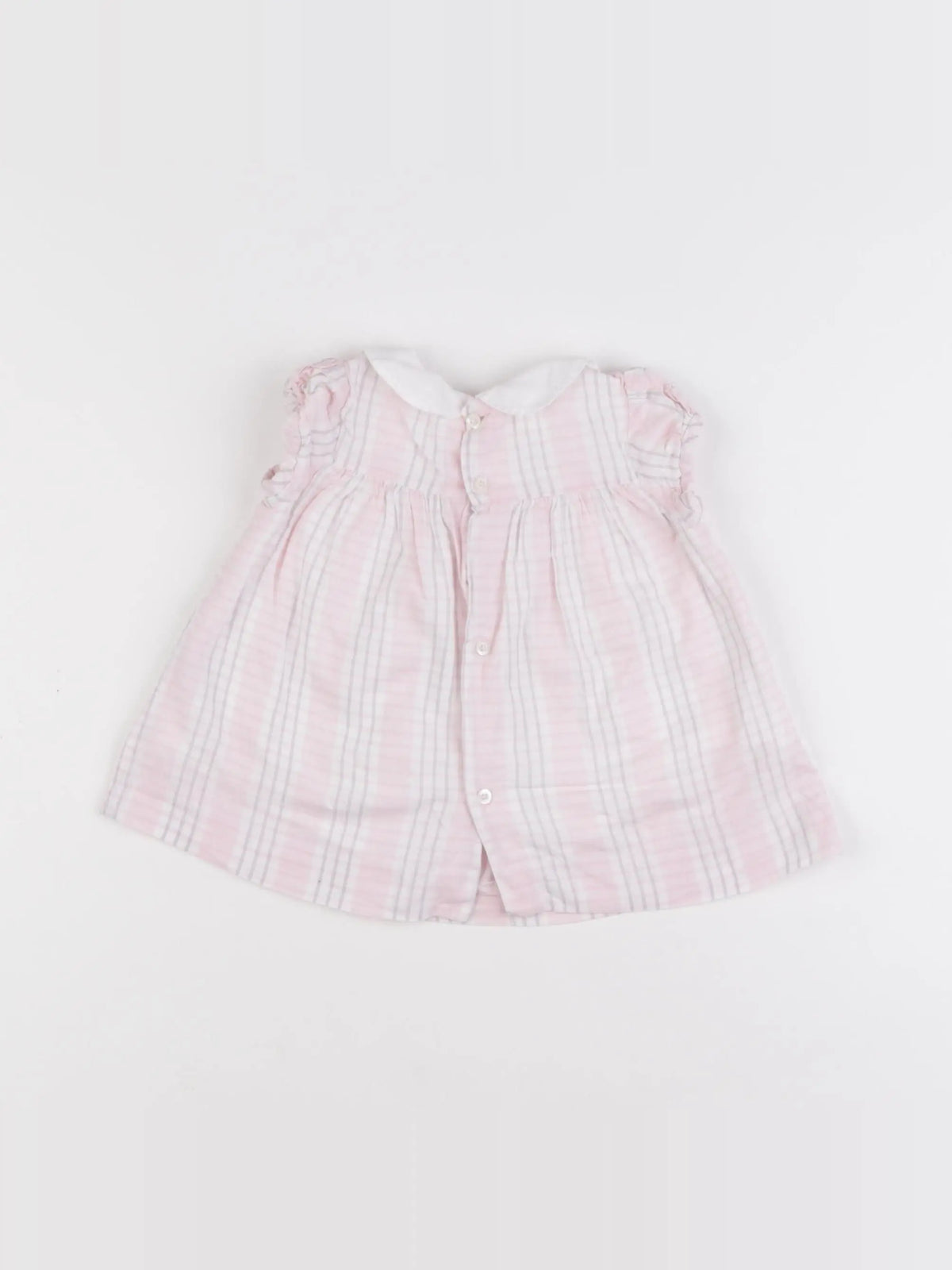 Jacadi - robe blanc, rose - 6 mois