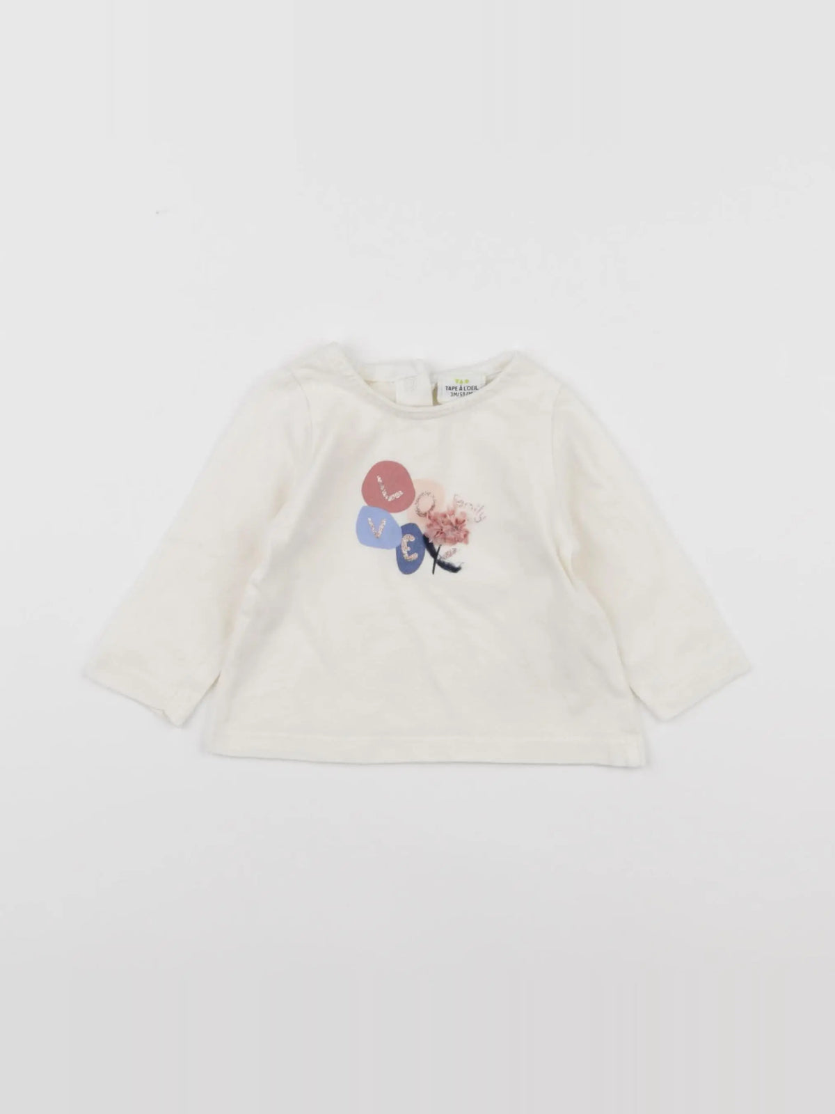 Tape à l'oeil - tee-shirt blanc - 3 mois