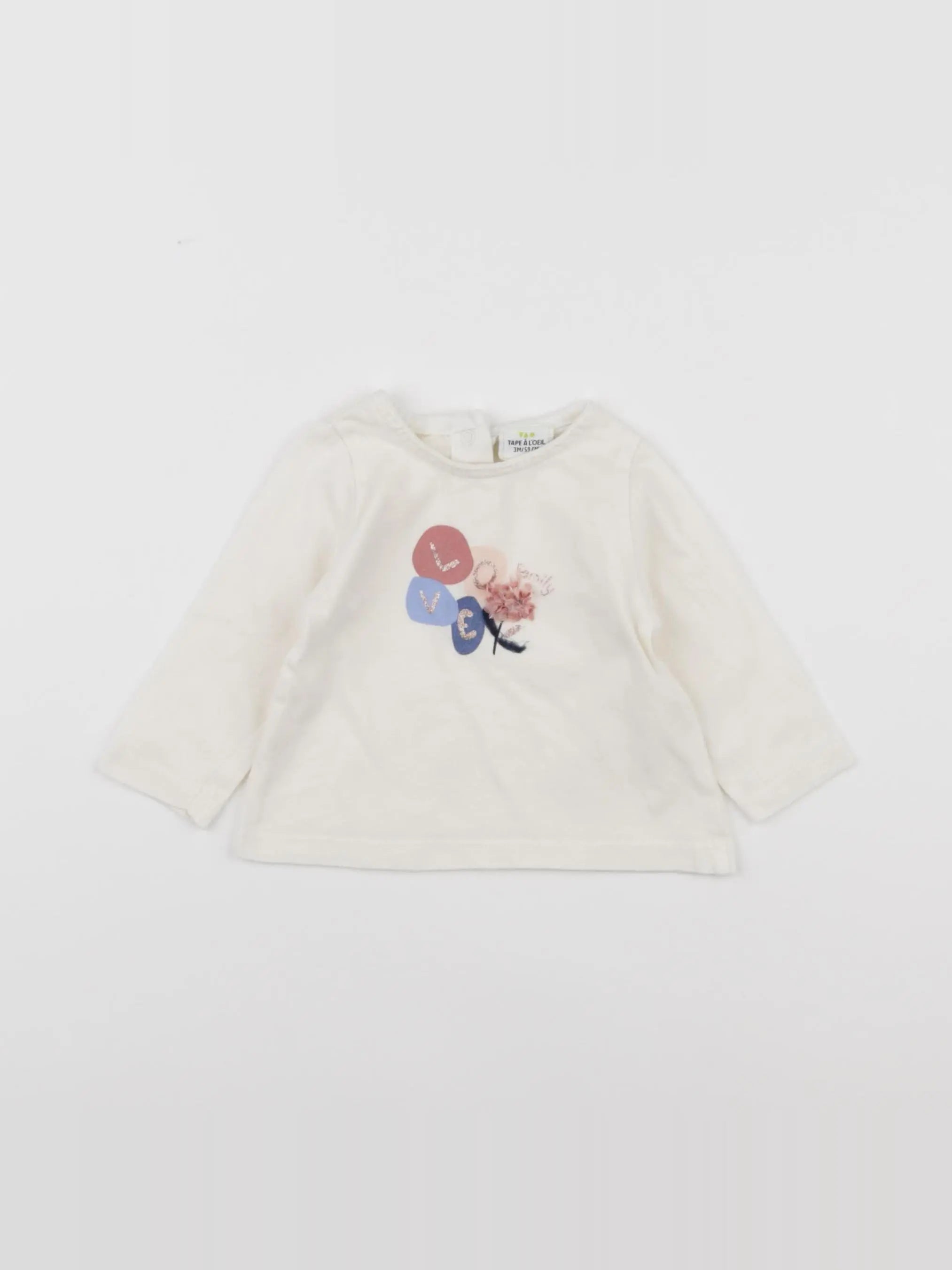 Tape à l'oeil - tee-shirt blanc - 3 mois