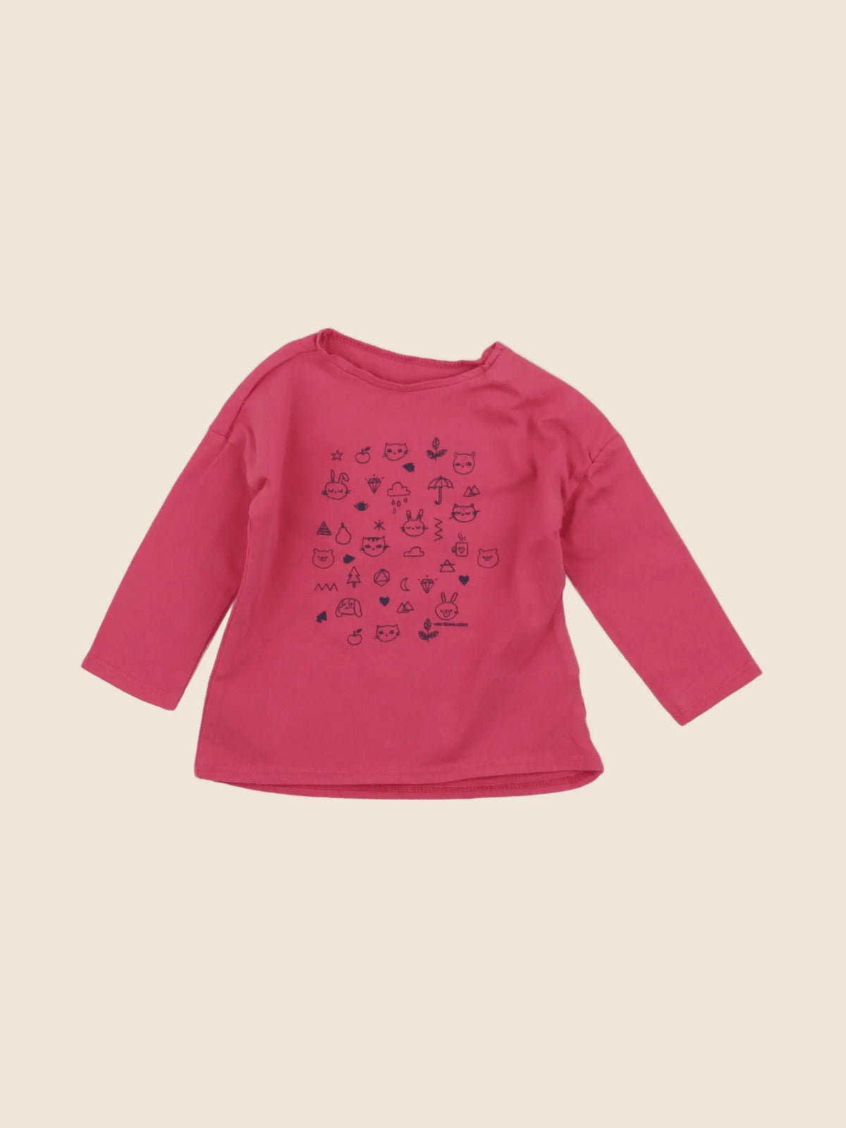 Vertbaudet - tee-shirt rose - 6 mois