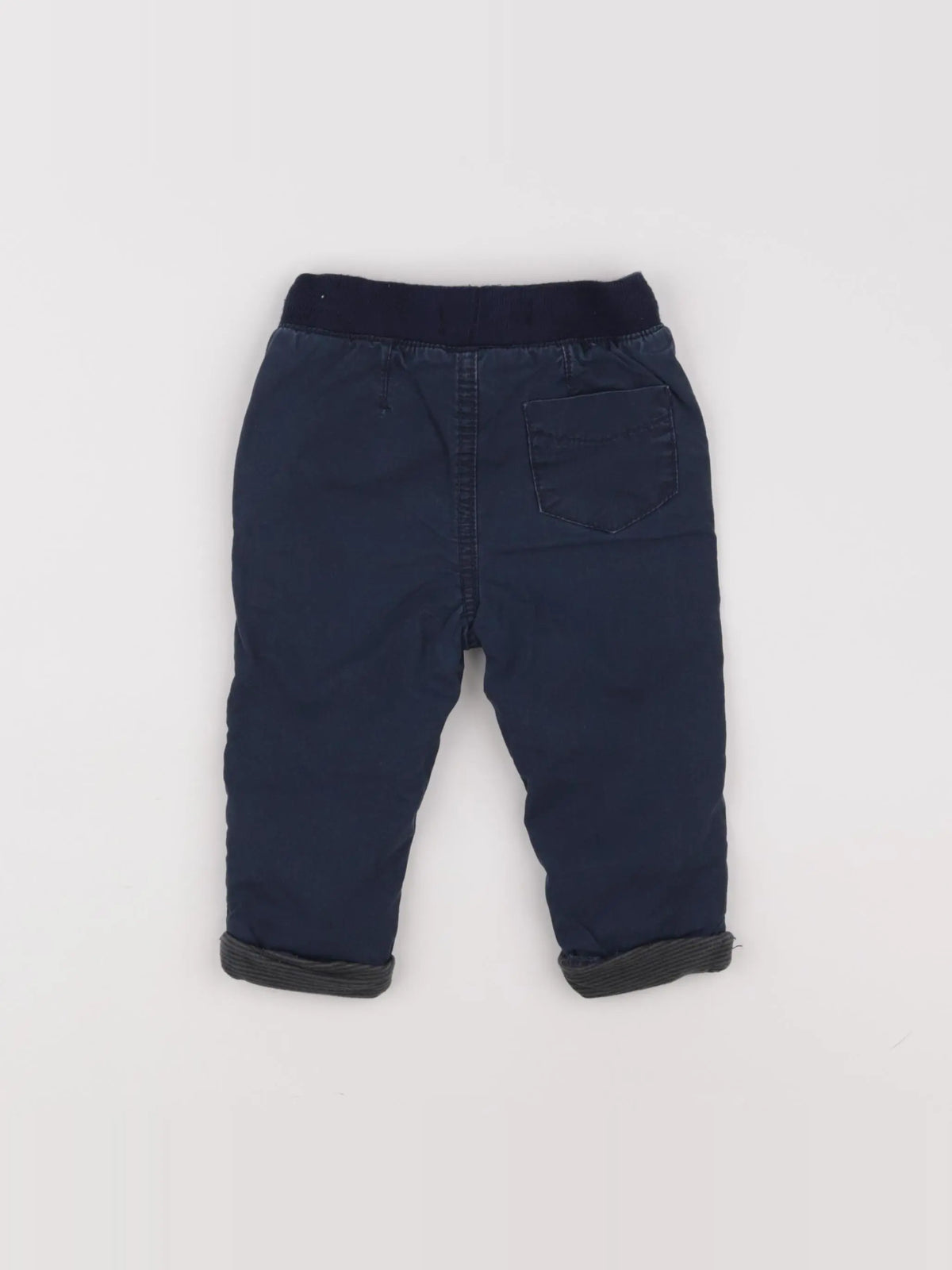 Little Cigogne - pantalon doublé bleu - 9 mois