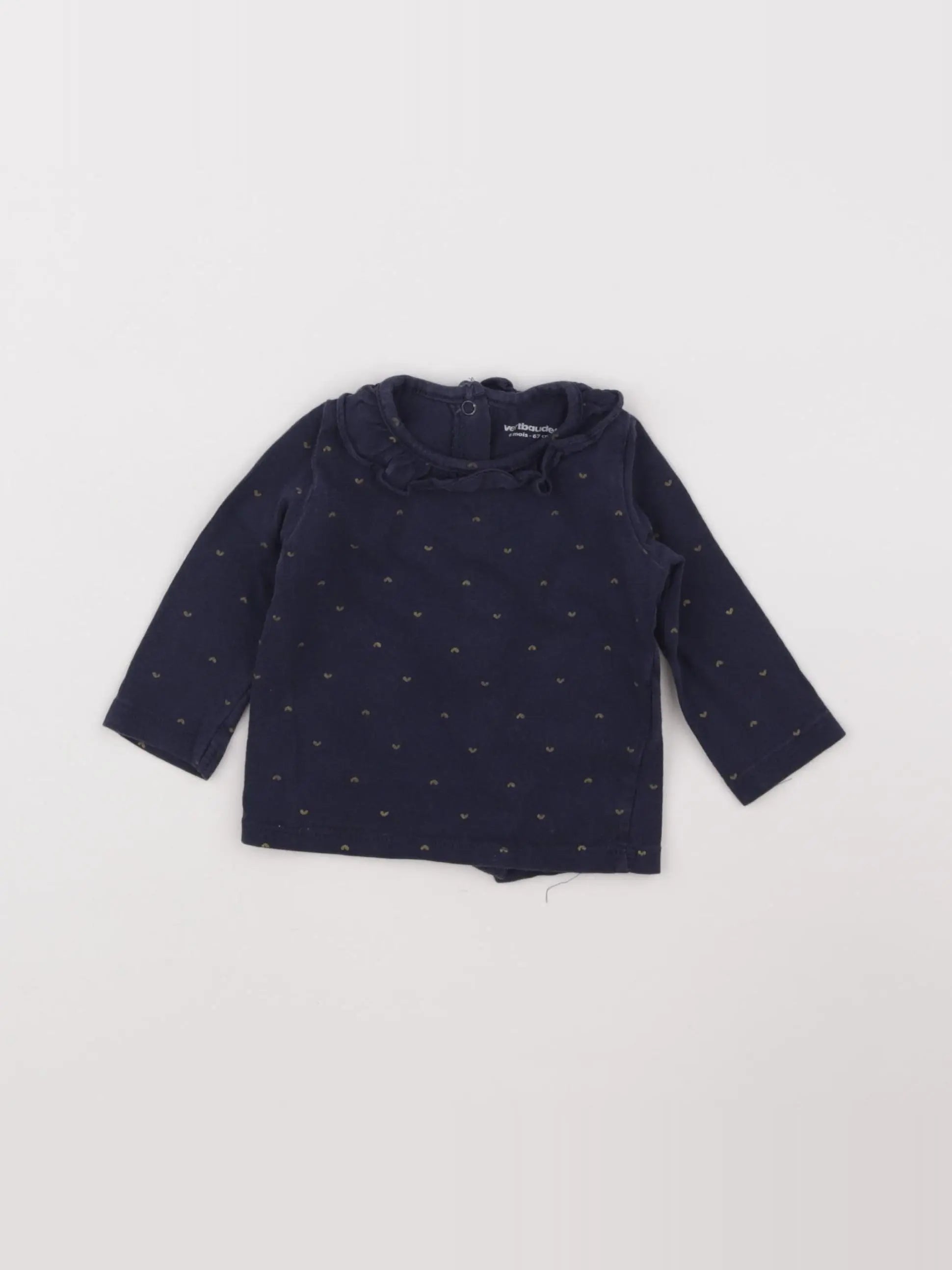Vertbaudet - tee-shirt bleu - 6 mois