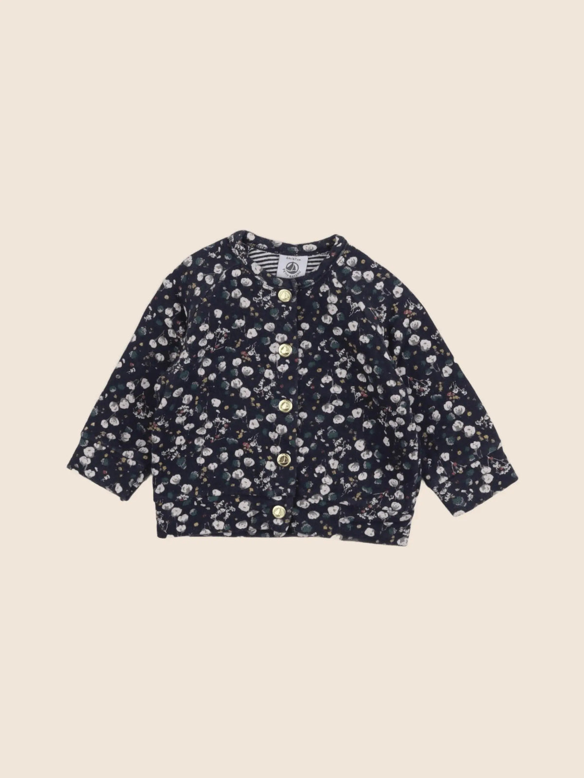 Petit Bateau - sweat bleu - 6 mois