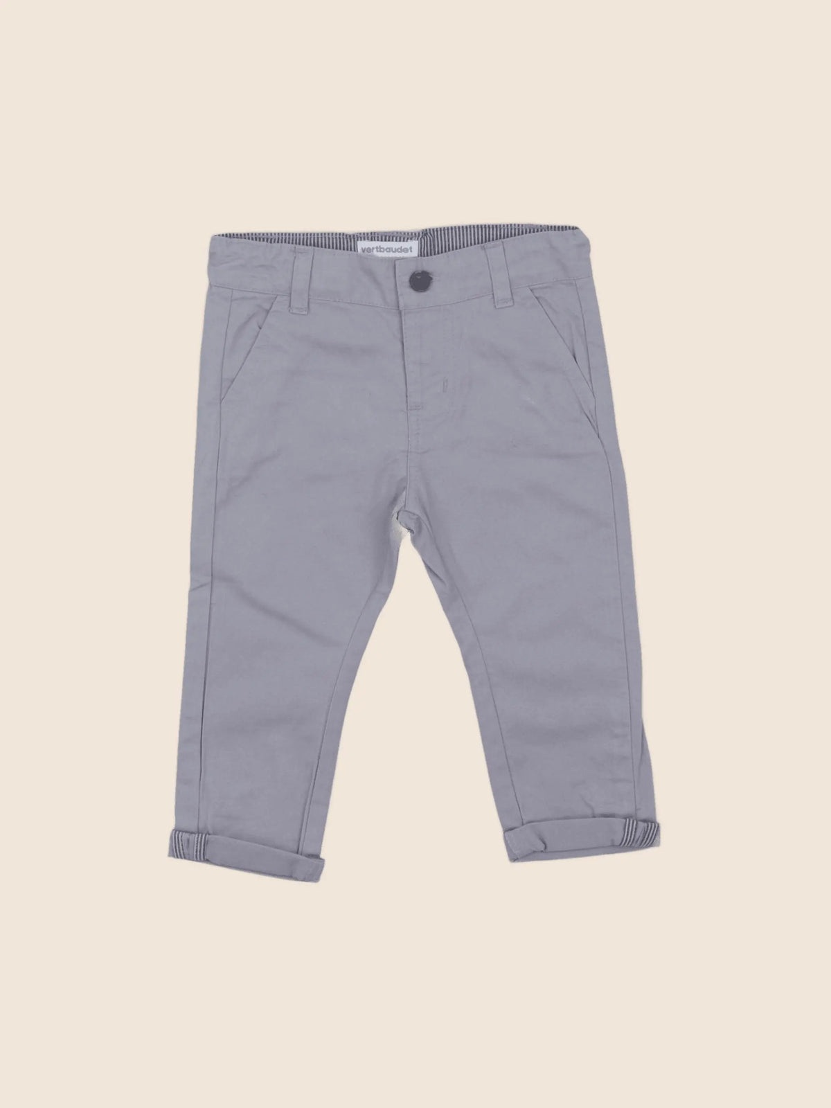 Vertbaudet - pantalon gris - 9 mois