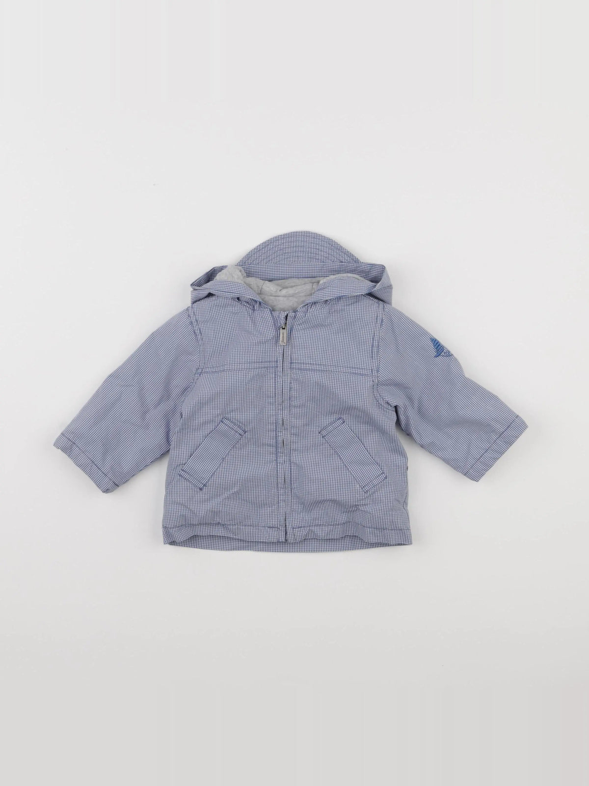 Jacadi - imperméable bleu, blanc - 6 mois