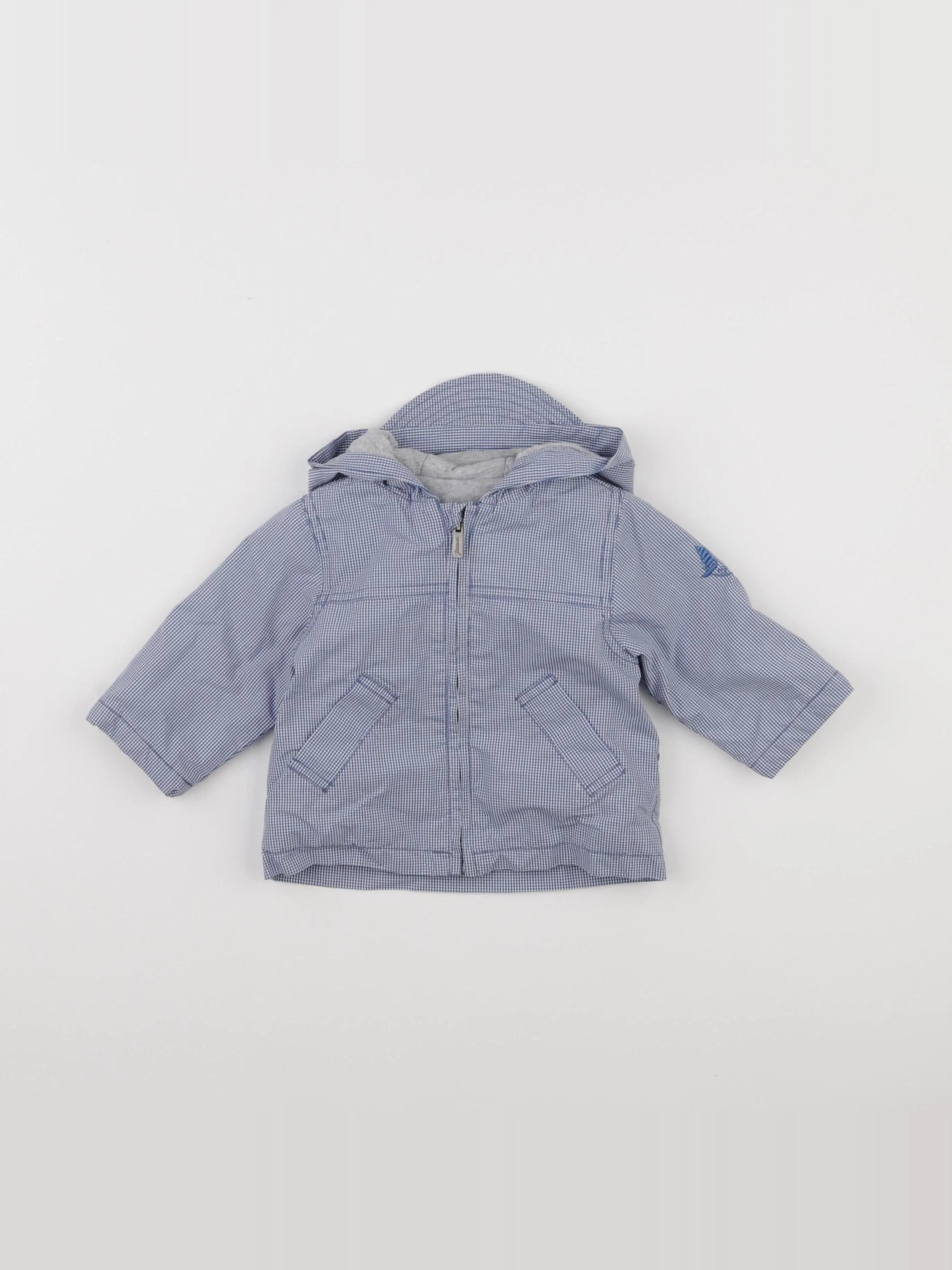 Jacadi - imperméable bleu, blanc - 6 mois