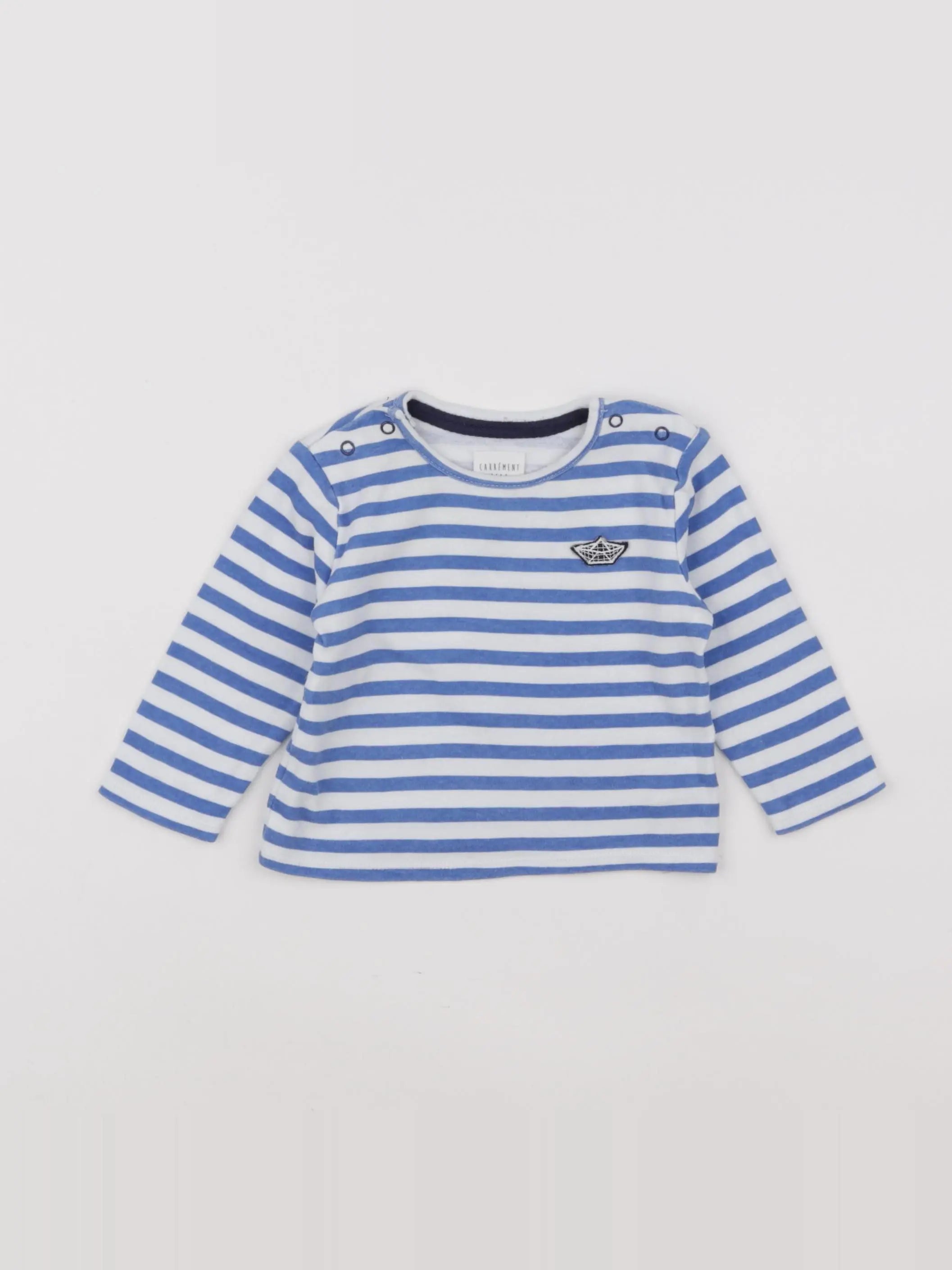 Carrément Beau - tee-shirt bleu - 6 mois