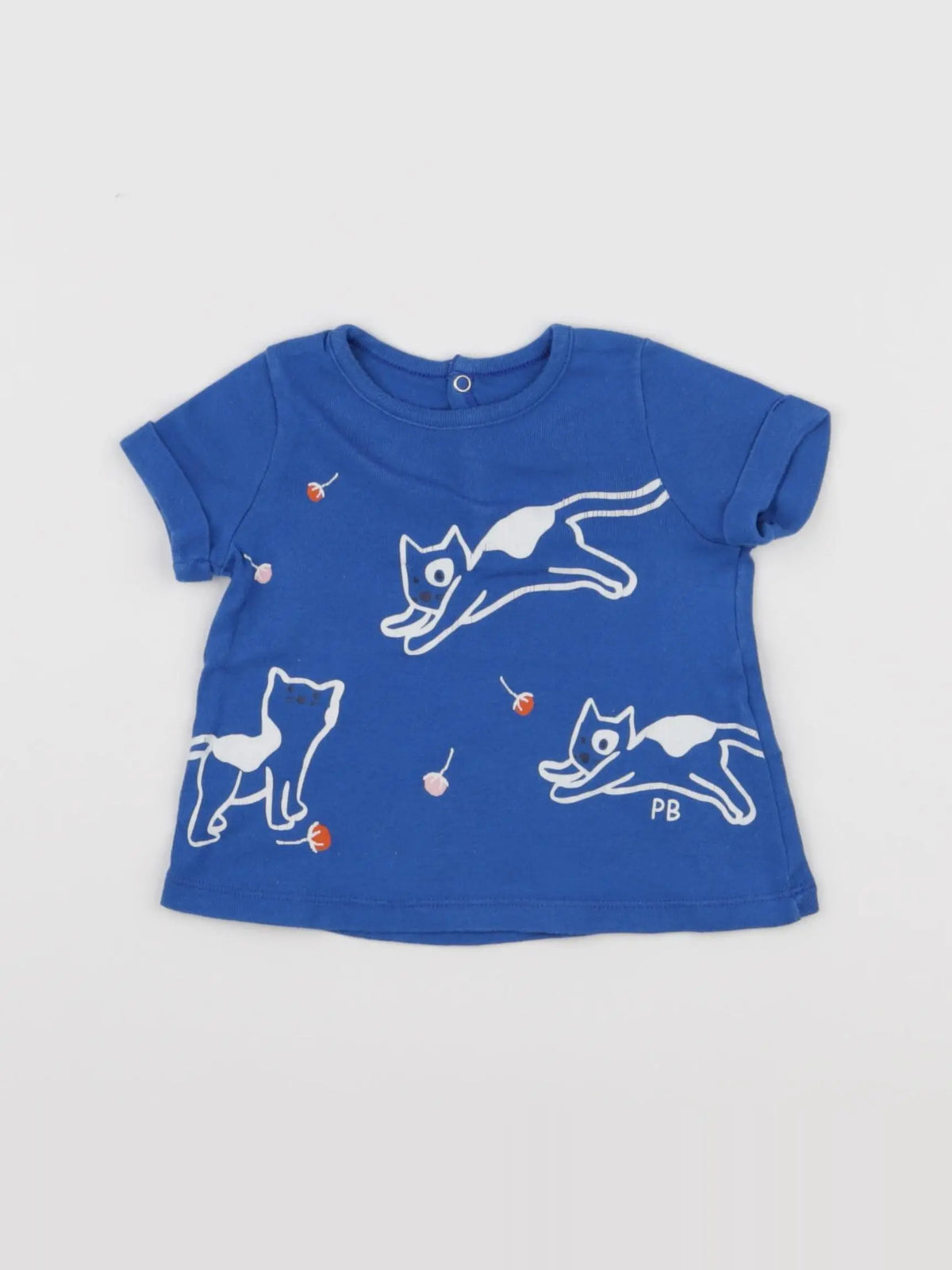 Petit Bateau - tee-shirt bleu - 6 mois