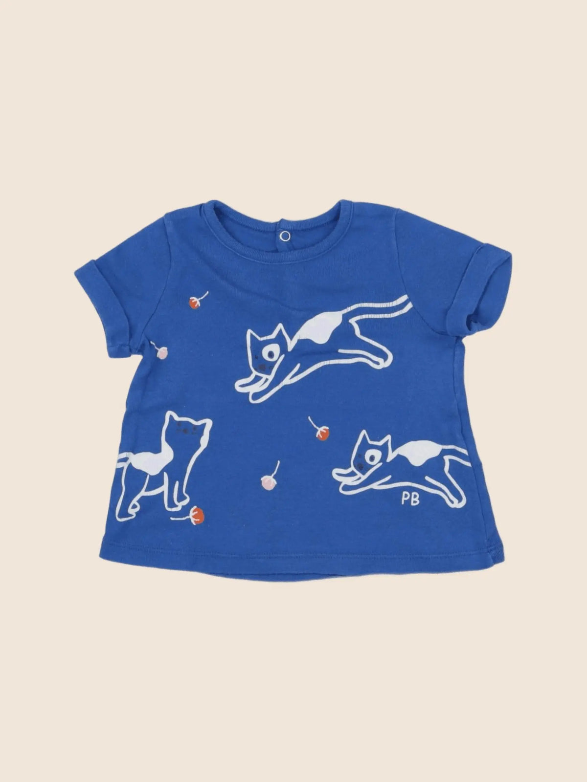 Petit Bateau - tee-shirt bleu - 6 mois