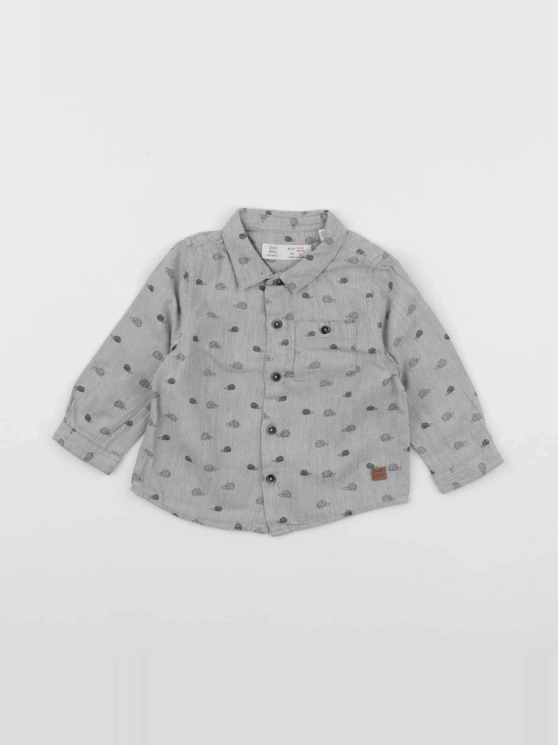 Zara - chemise gris - 6/9 mois