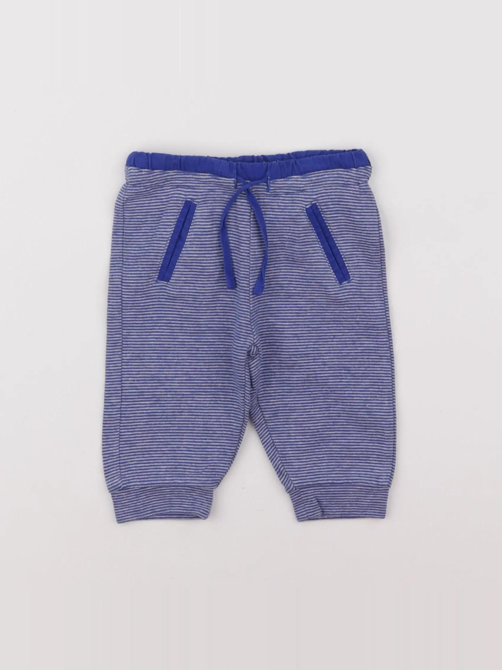 Boutchou - jogging blanc, bleu - 6 mois