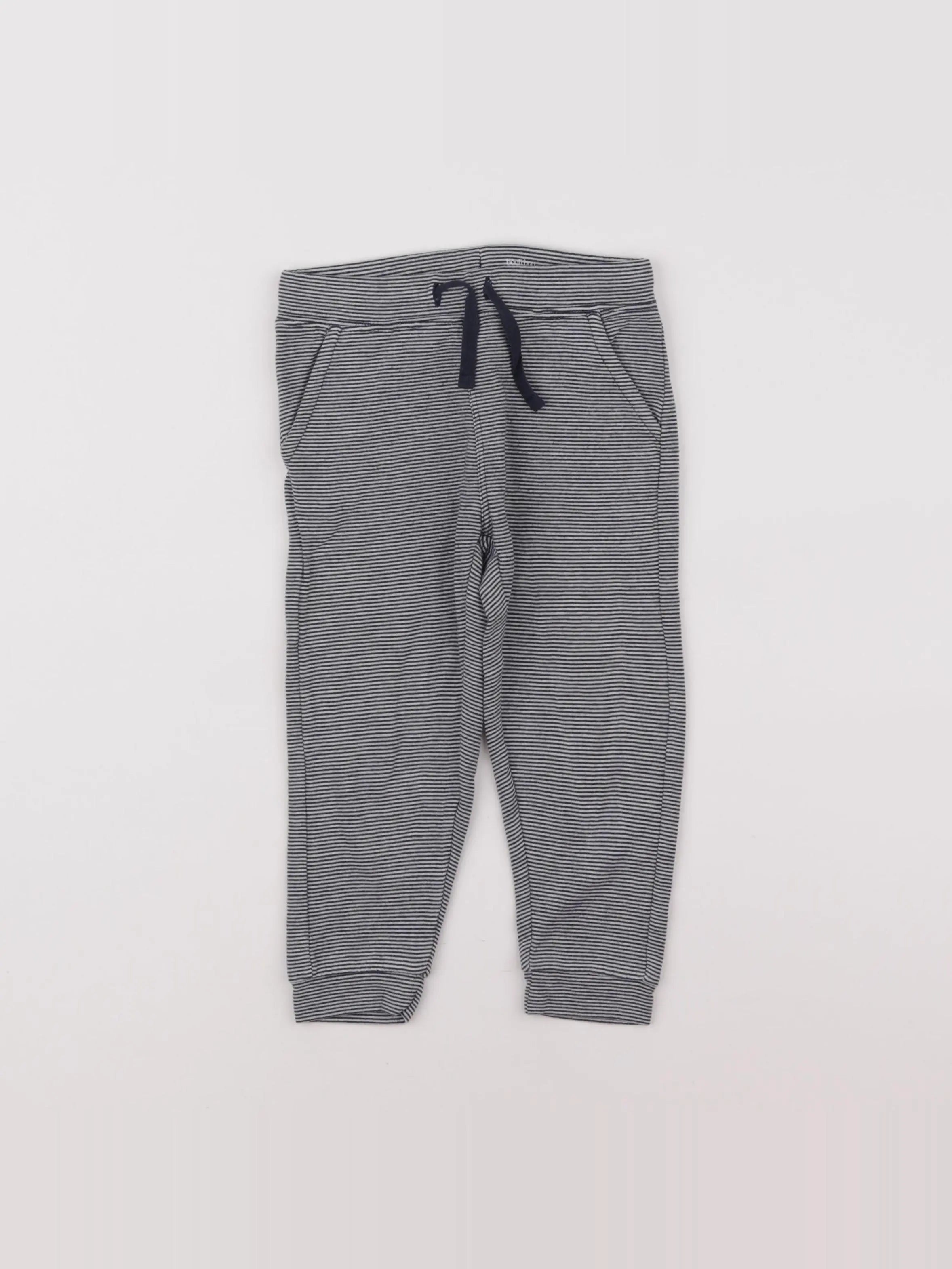 Boutchou - jogging blanc, gris - 9 mois