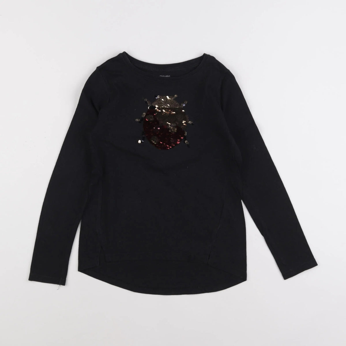 Vertbaudet - tee-shirt noir, or - 8 ans