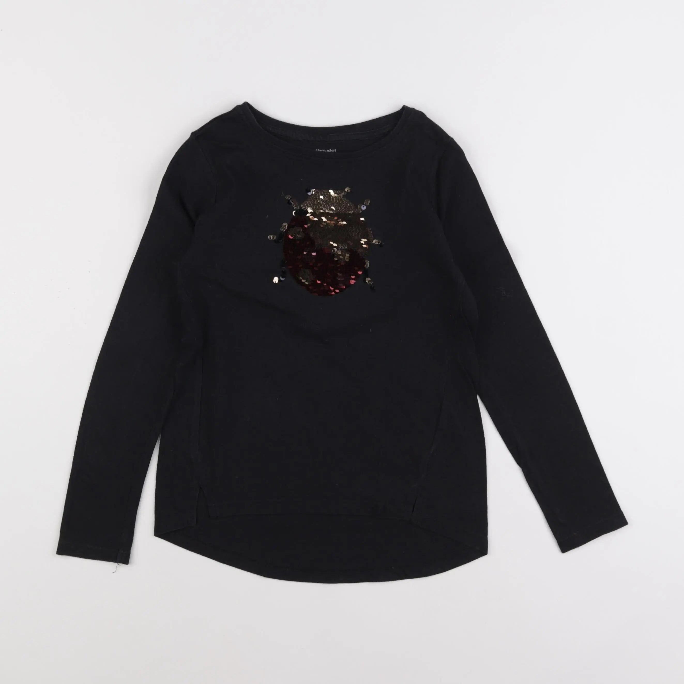 Vertbaudet - tee-shirt noir, or - 8 ans
