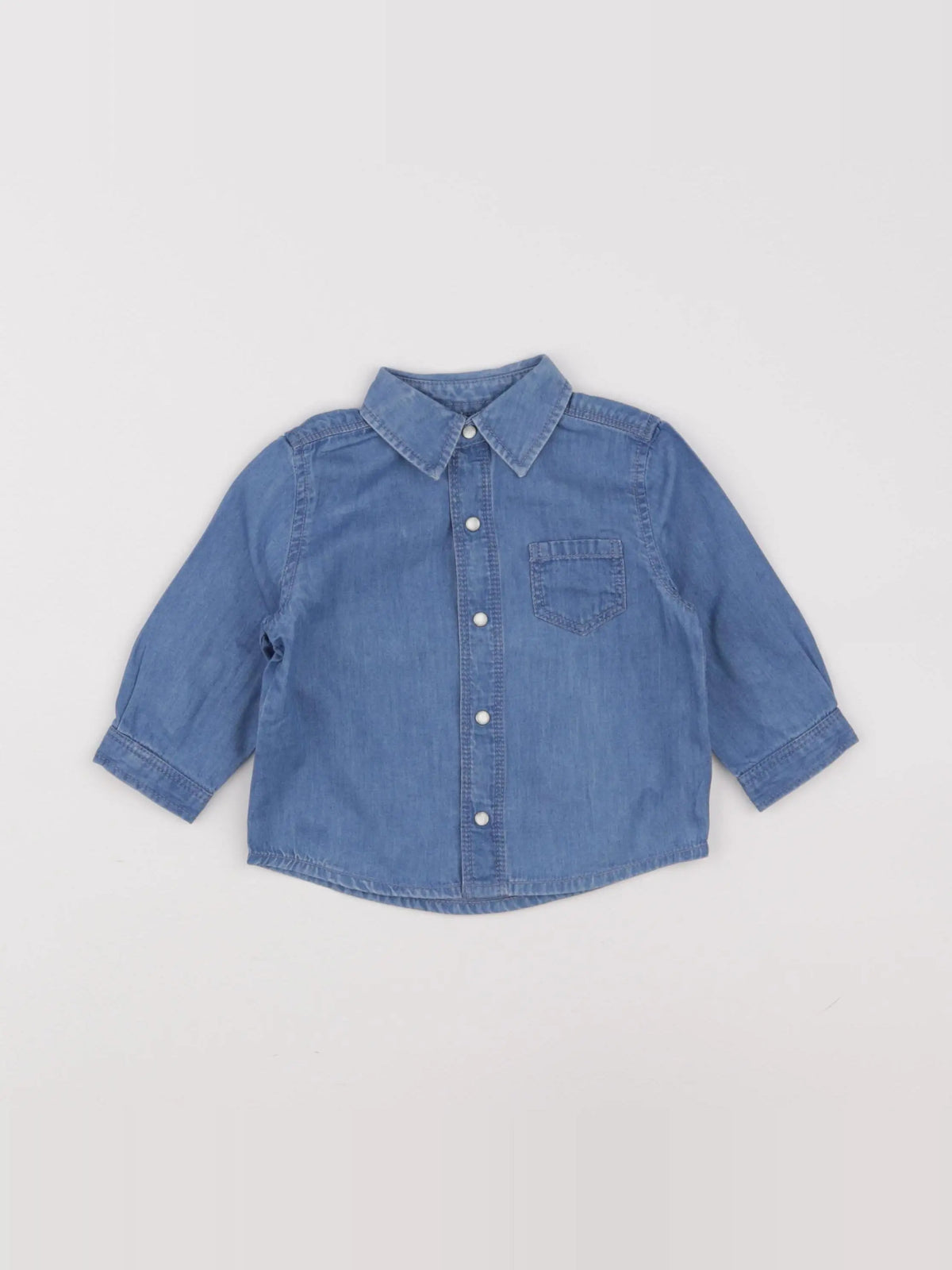 Boutchou - chemise bleu - 6 mois