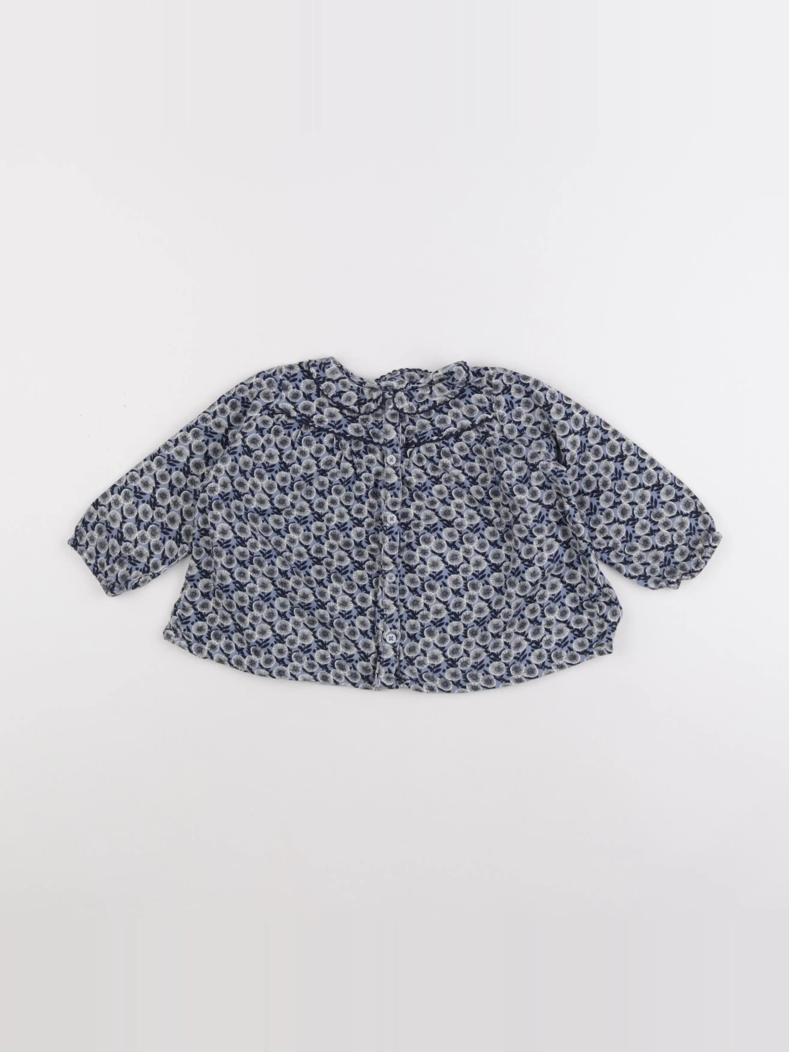 Boutchou - blouse bleu - 12 mois