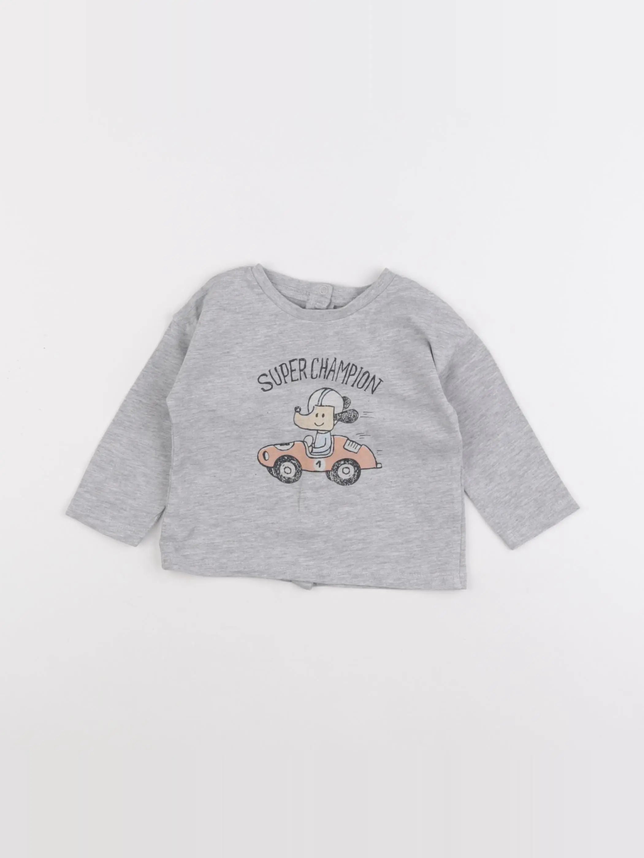 Vertbaudet - tee-shirt gris - 9 mois