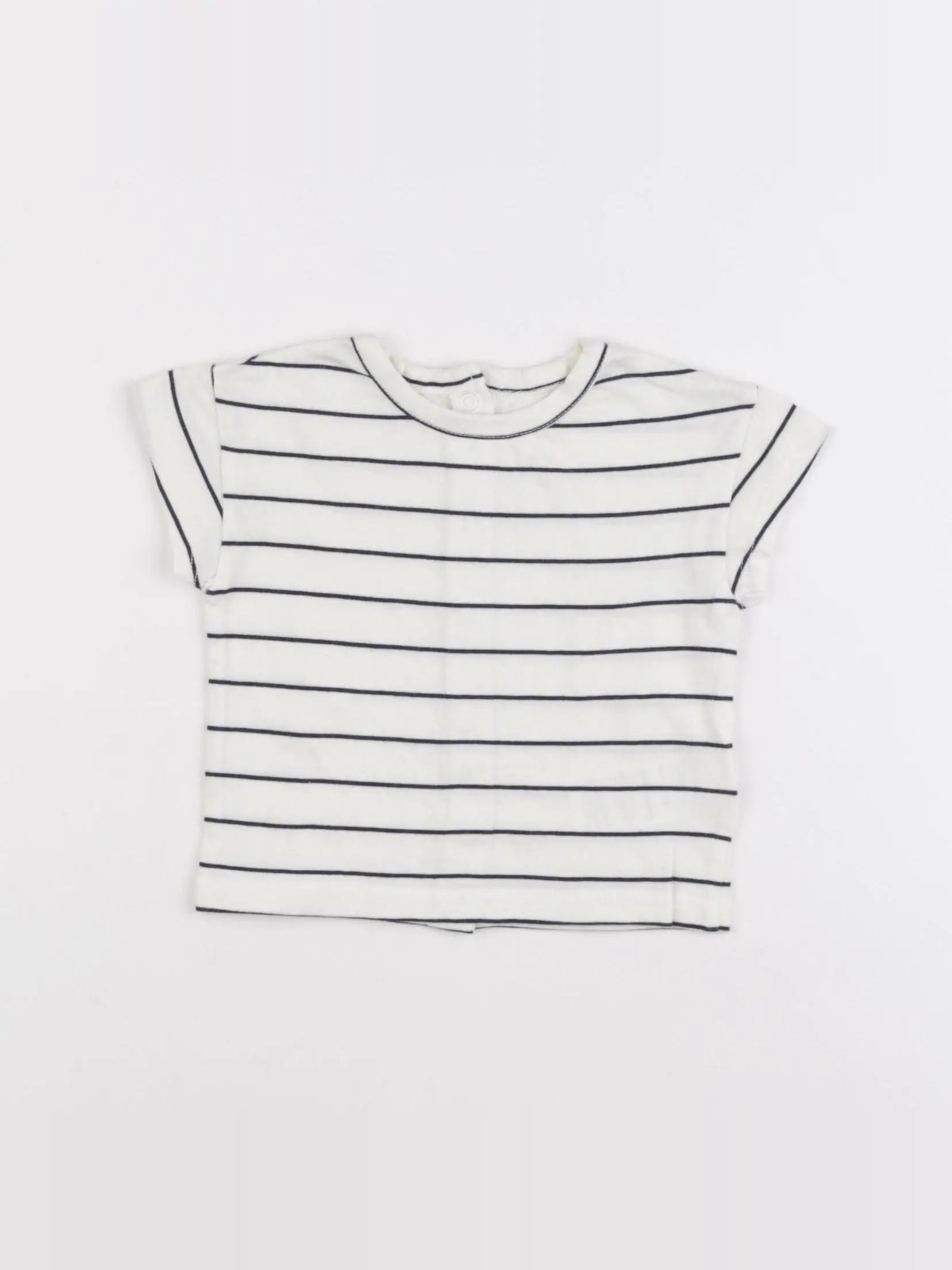 Vertbaudet - tee-shirt beige, bleu - 6 mois