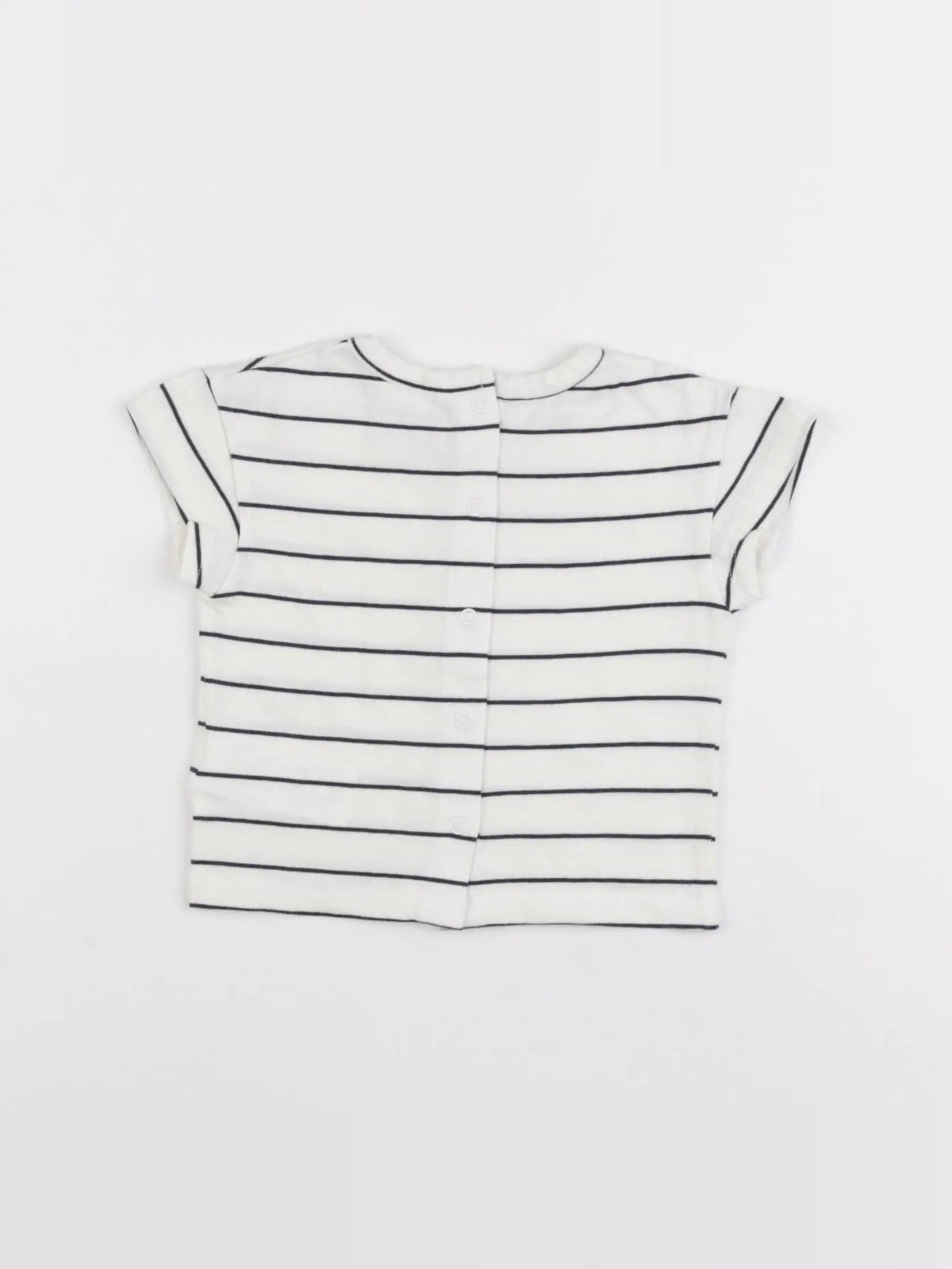 Vertbaudet - tee-shirt beige, bleu - 6 mois