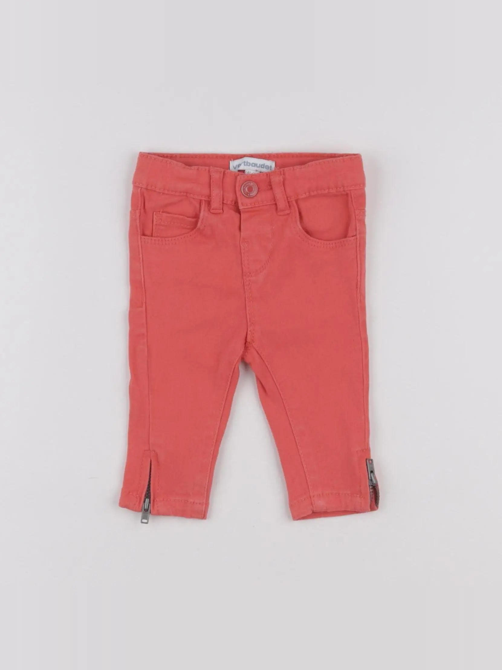 Vertbaudet - pantalon orange - 3 mois