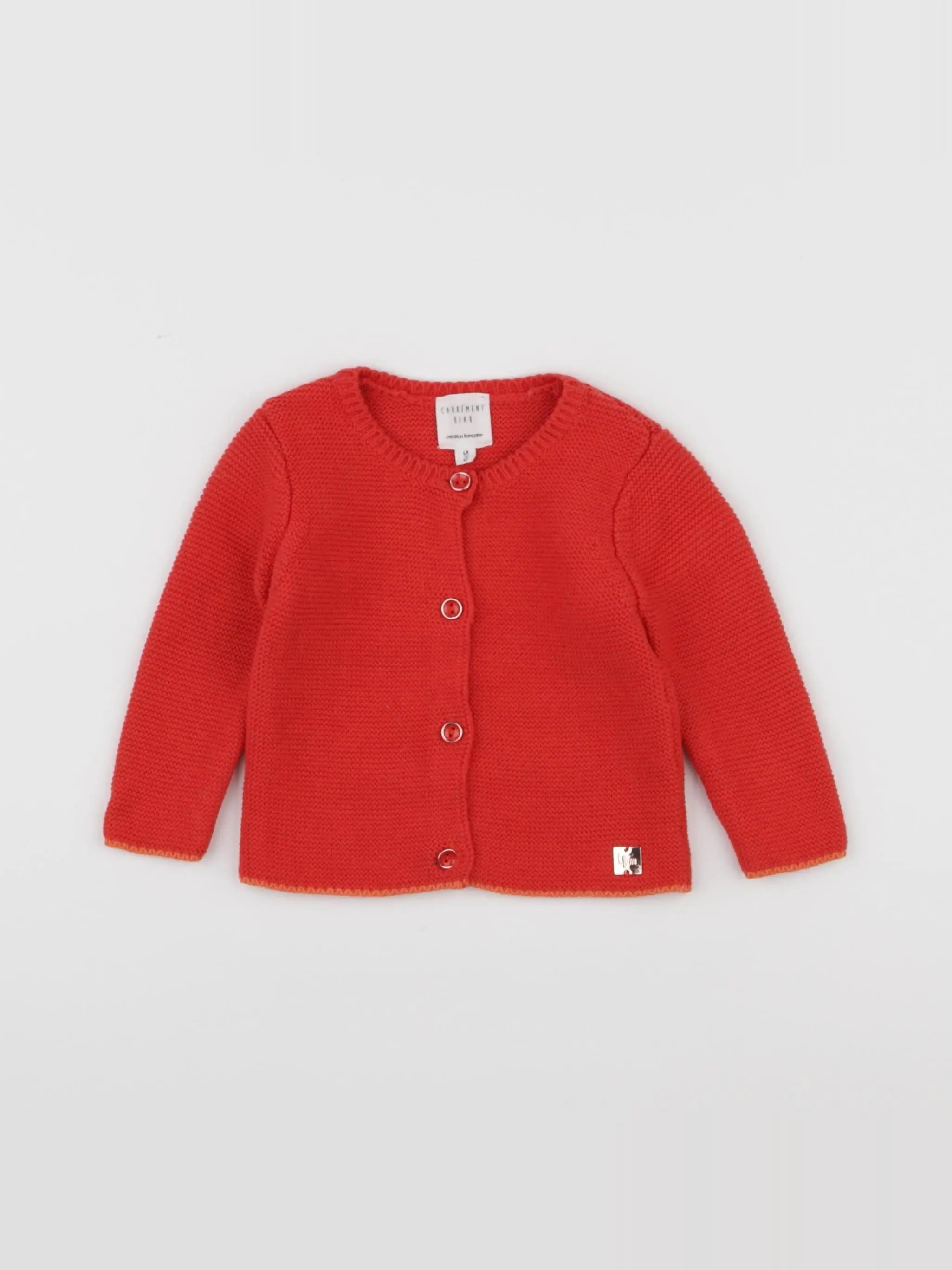 Carrément Beau - gilet rouge - 6 mois
