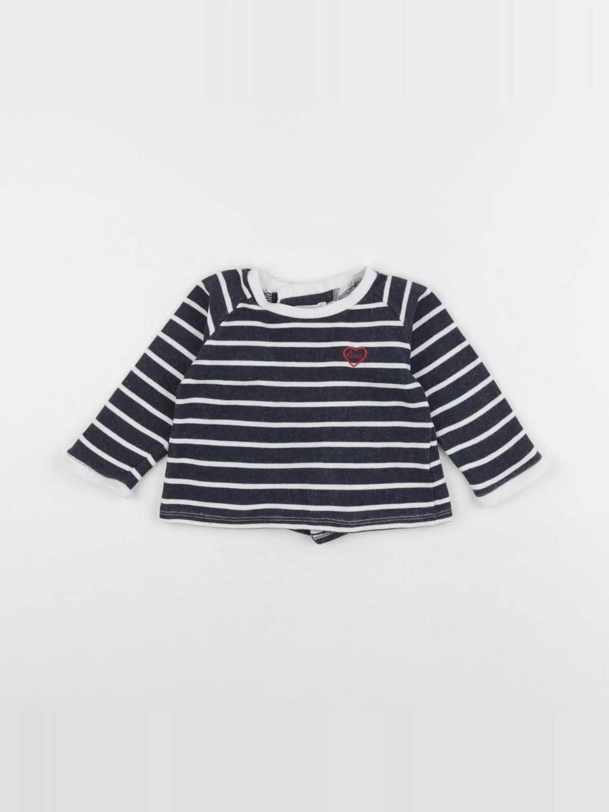 Boutchou - sweat bleu, blanc - 12 mois