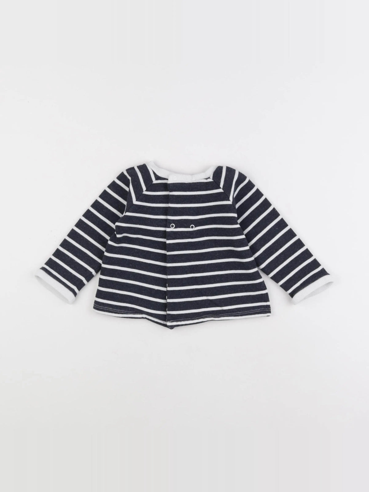 Boutchou - sweat bleu, blanc - 12 mois
