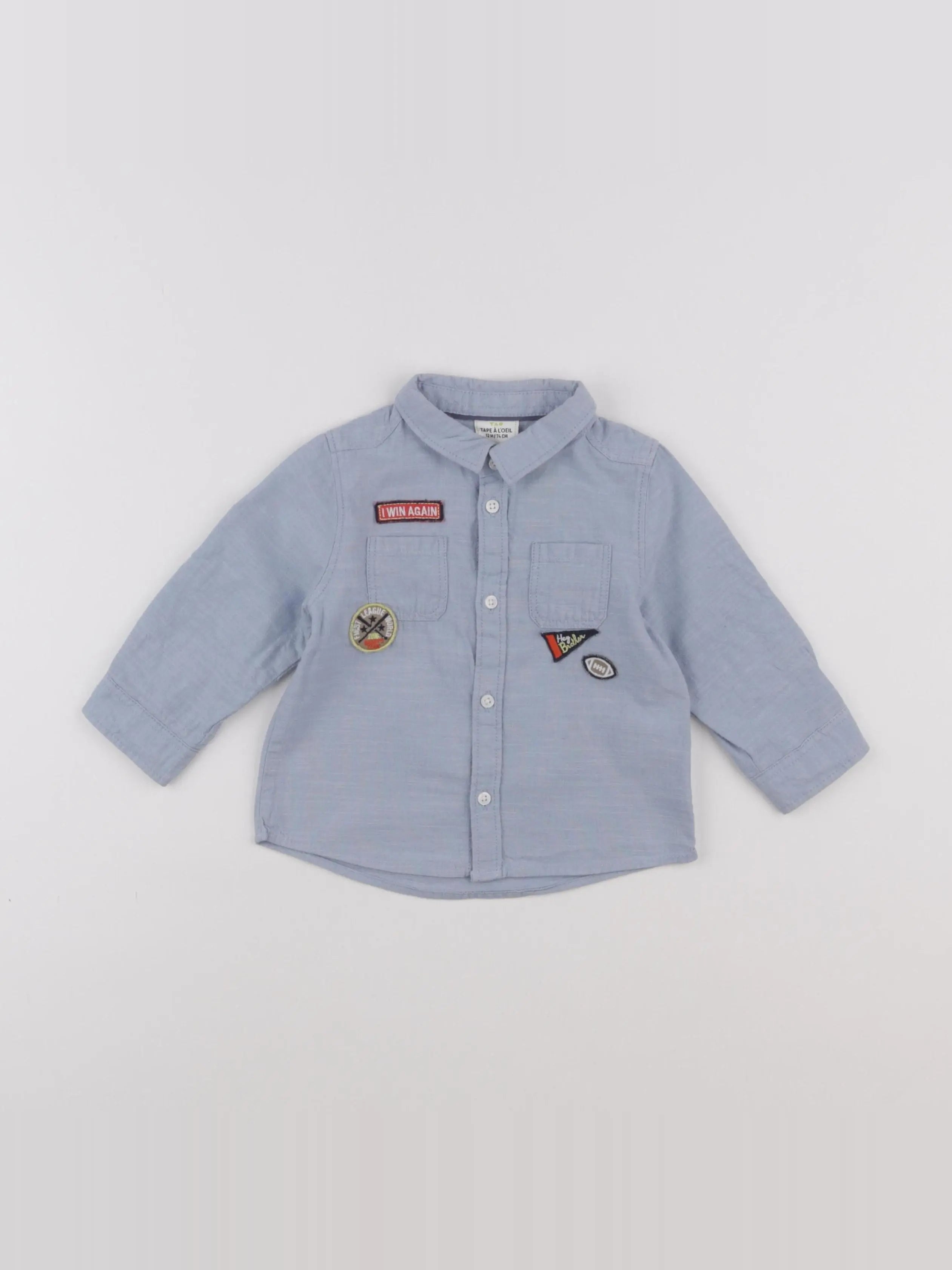 Tape à l'oeil - chemise bleu - 12 mois