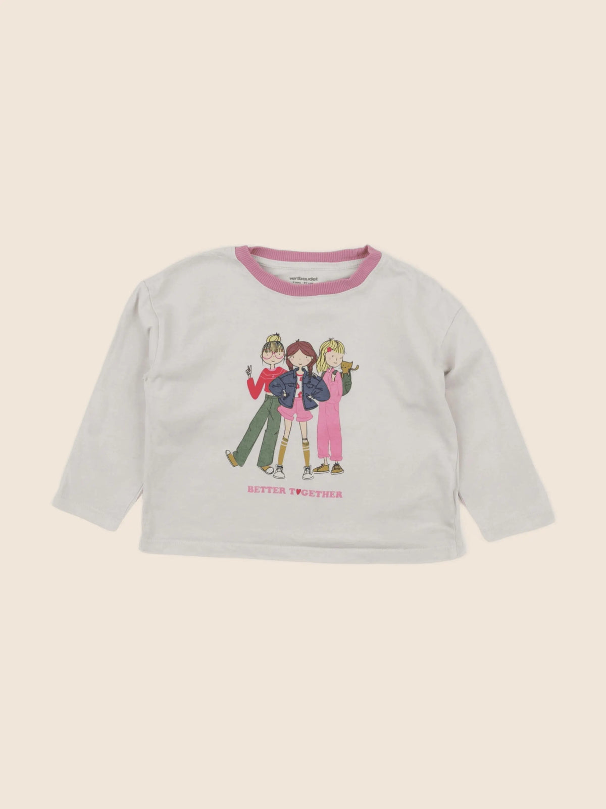 Vertbaudet - tee-shirt beige - 3 ans