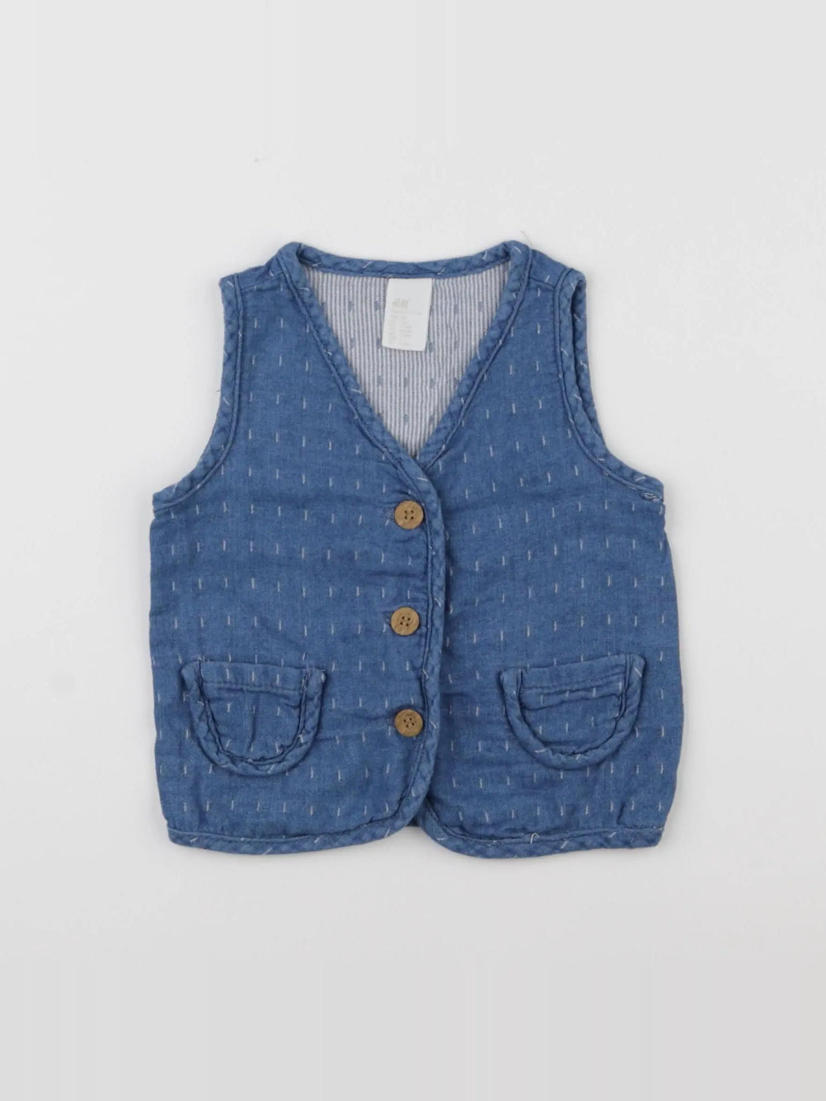 H&M - gilet bleu - 9/12 mois