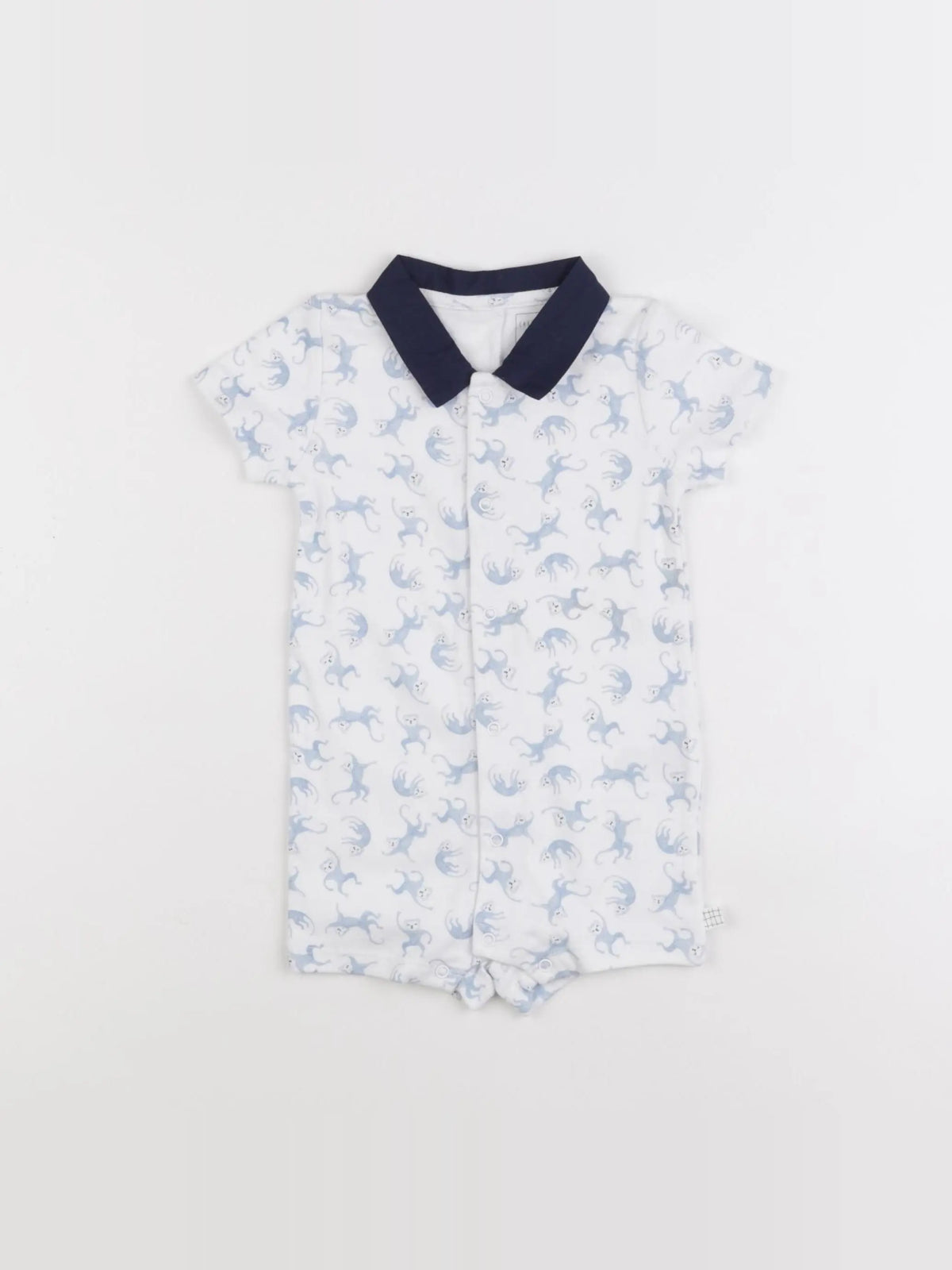 Carrément Beau - combinaison blanc, bleu - 6 mois