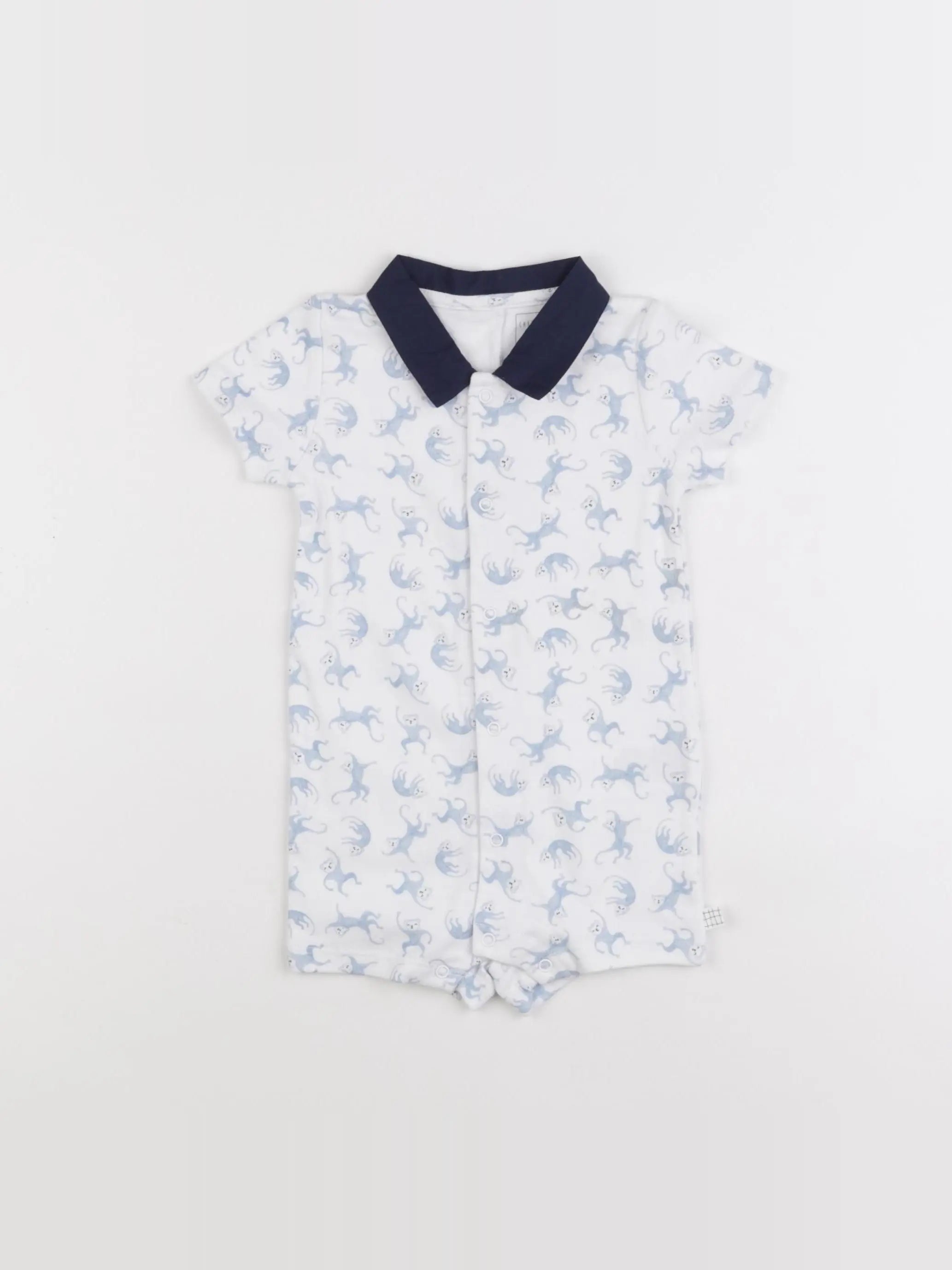 Carrément Beau - combinaison blanc, bleu - 6 mois