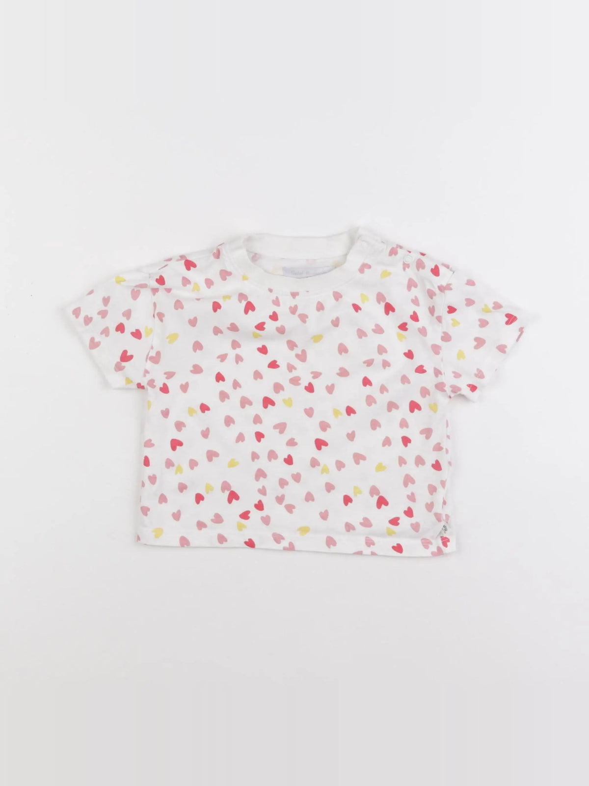 Cadet Rousselle - tee-shirt blanc, rose - 12 mois