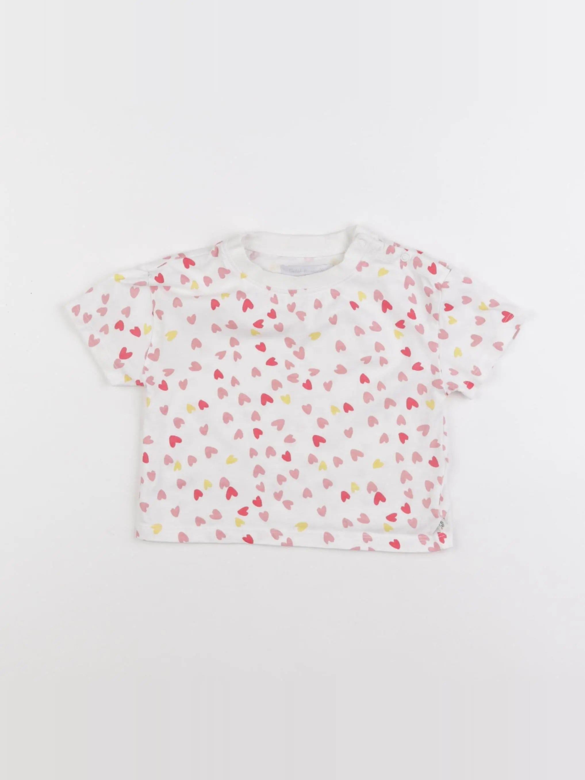 Cadet Rousselle - tee-shirt blanc, rose - 12 mois