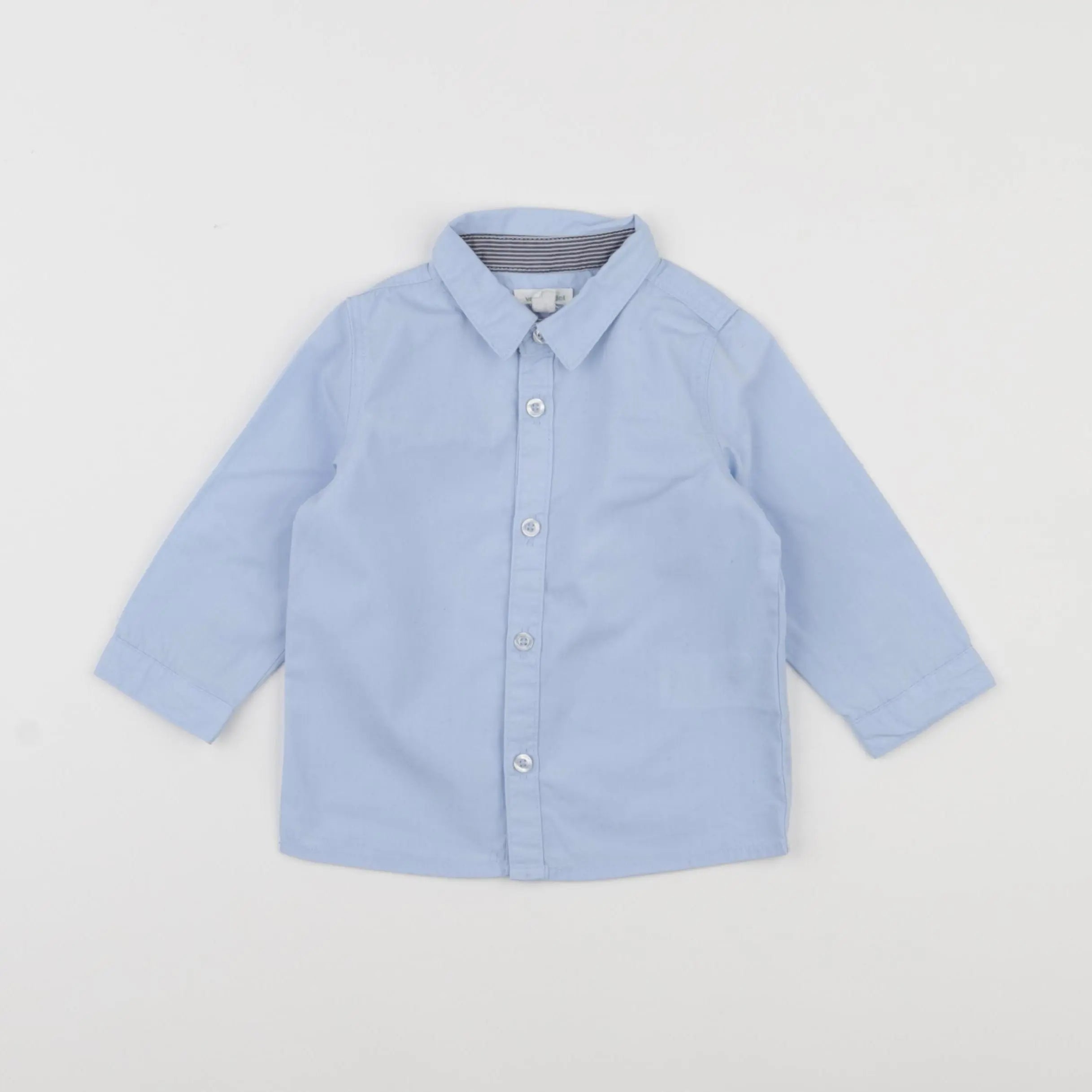 Vertbaudet - chemise bleu - 12 mois