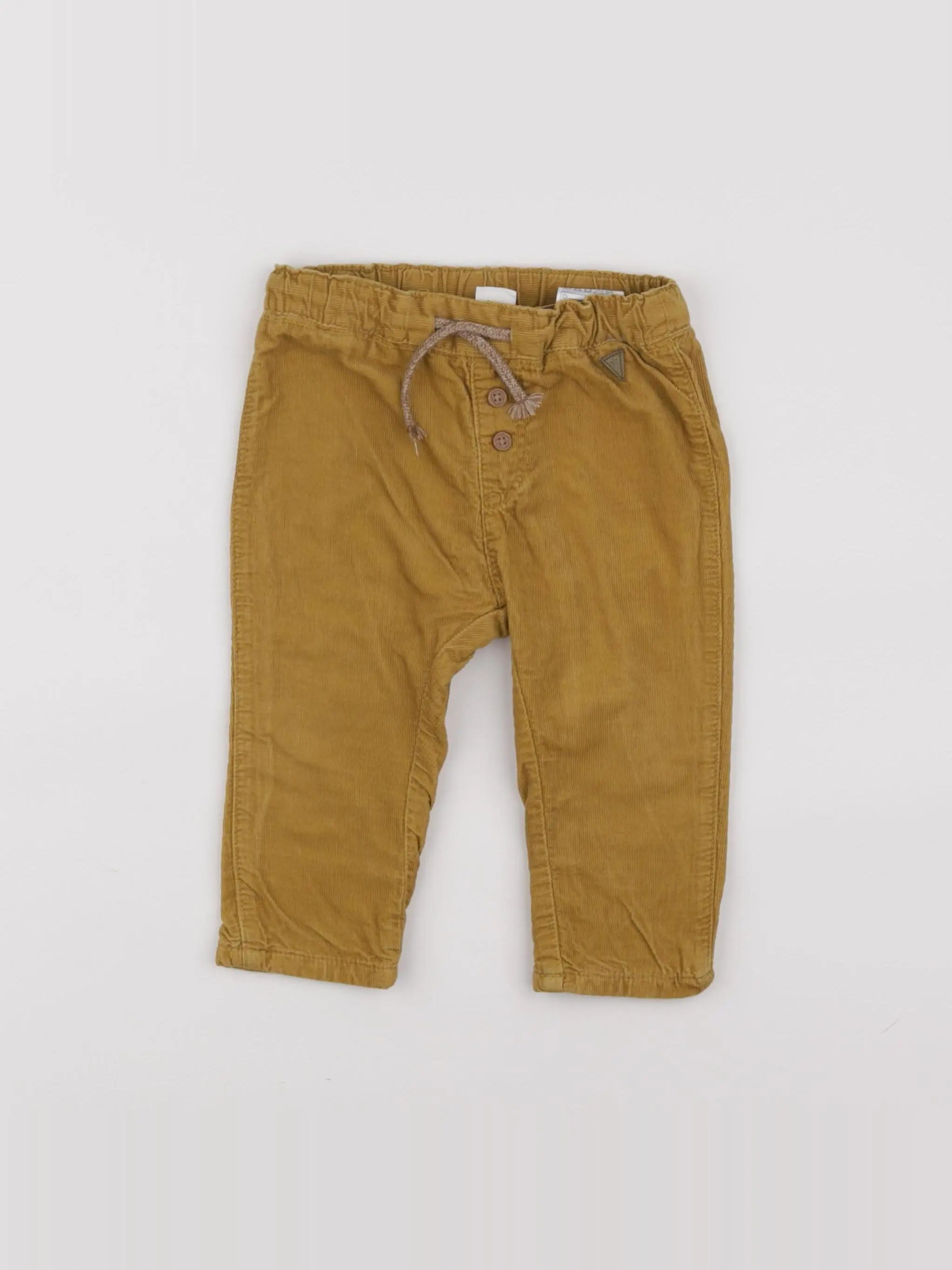 H&M - pantalon doublé jaune - 6/9 mois