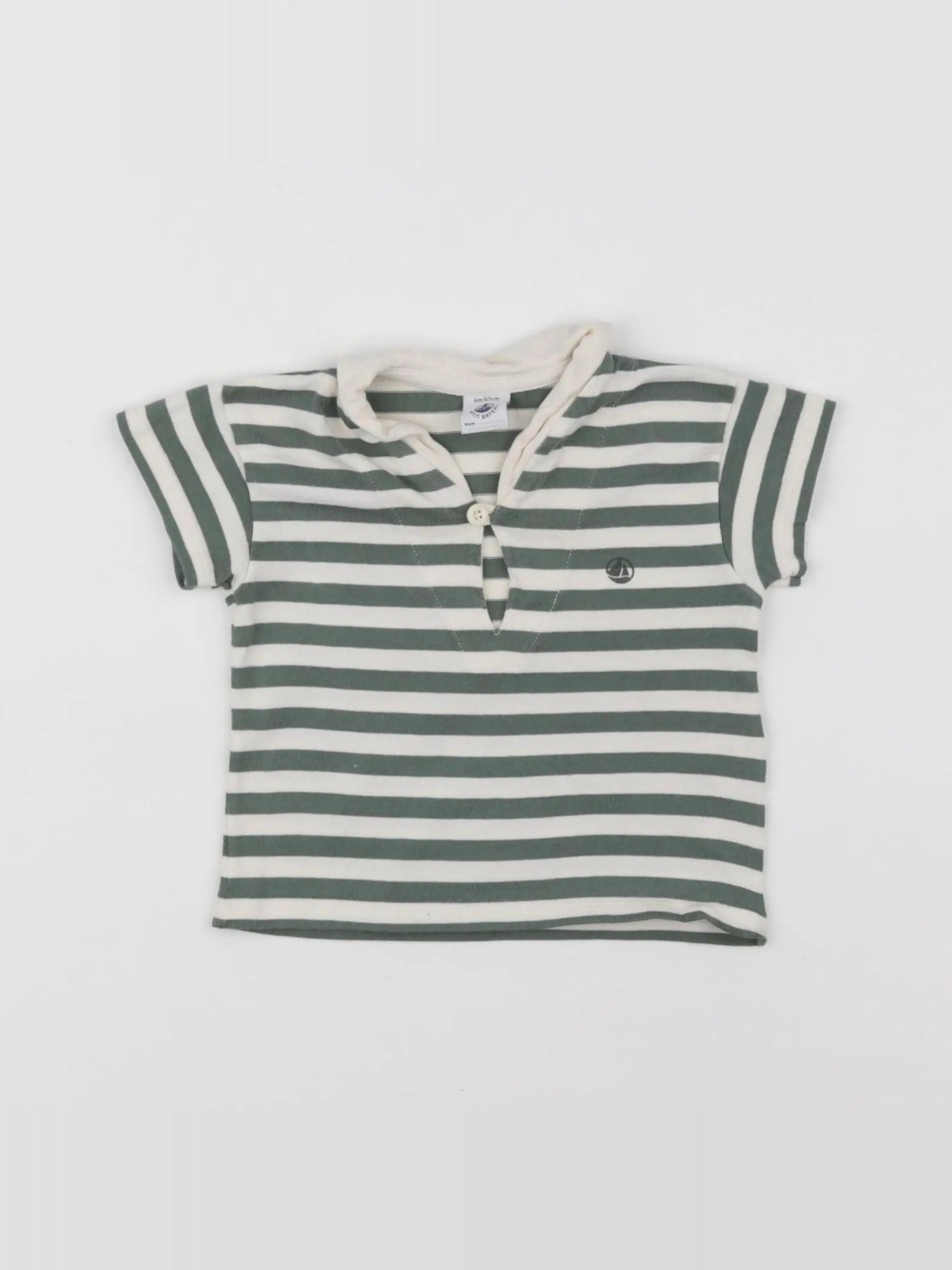 Petit Bateau - tee-shirt vert - 6 mois