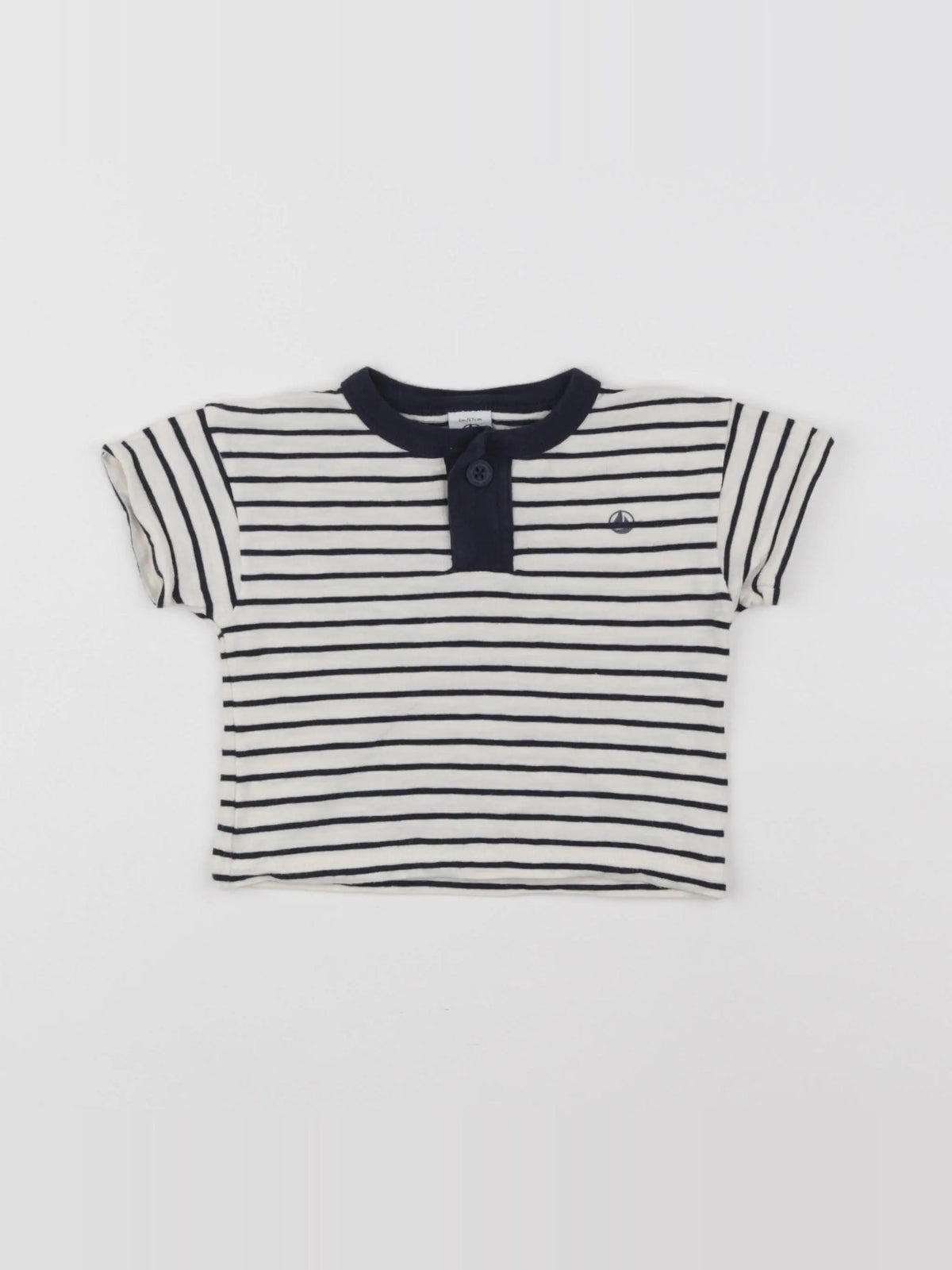 Petit Bateau - tee-shirt bleu - 6 mois