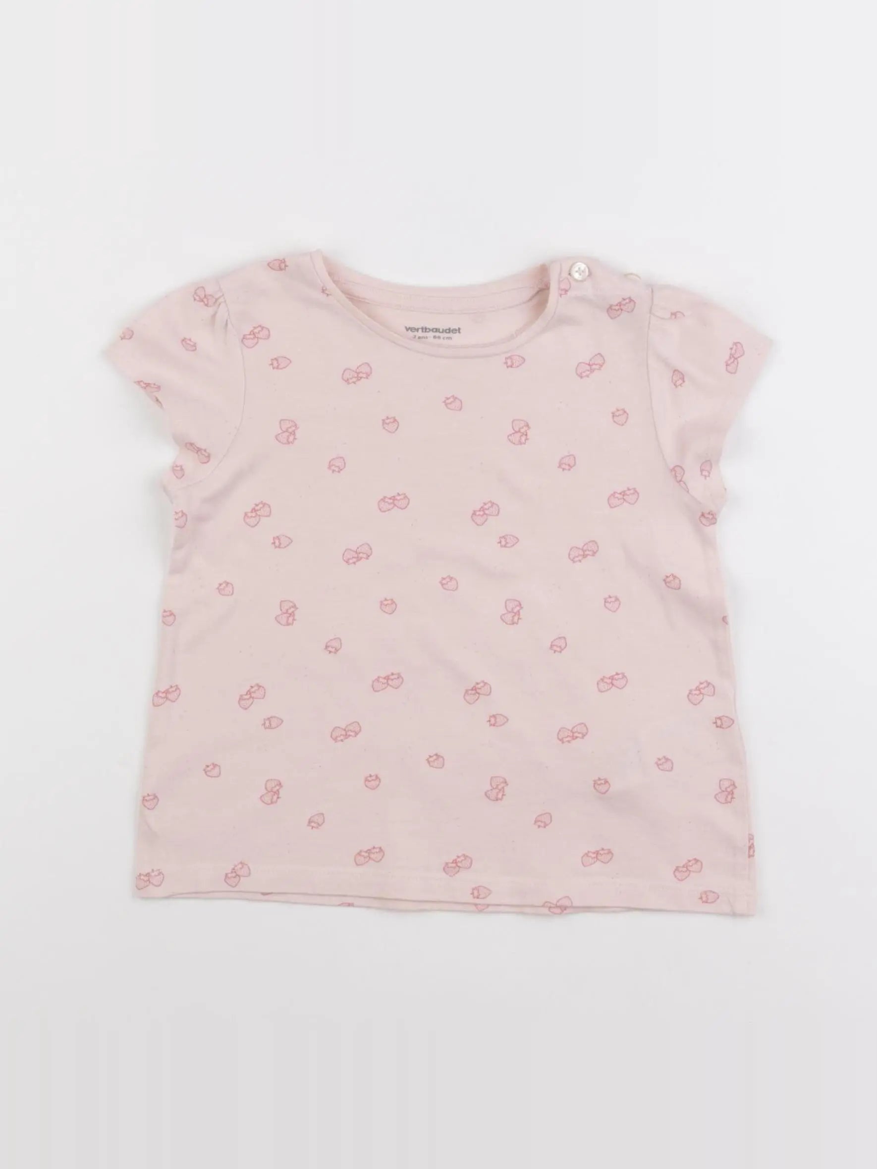 Vertbaudet - tee-shirt rose - 2 ans