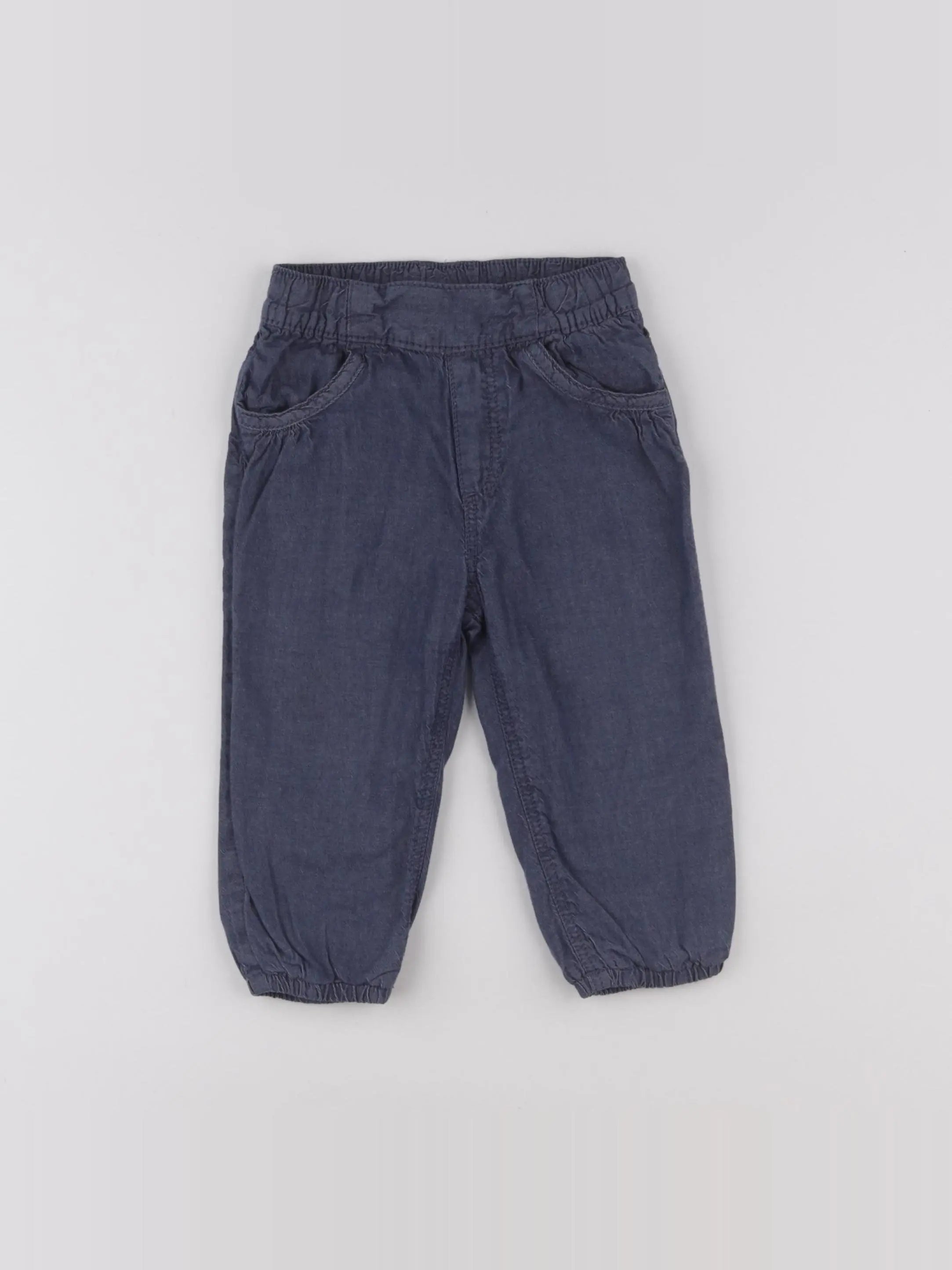 H&M - pantalon bleu - 9/12 mois