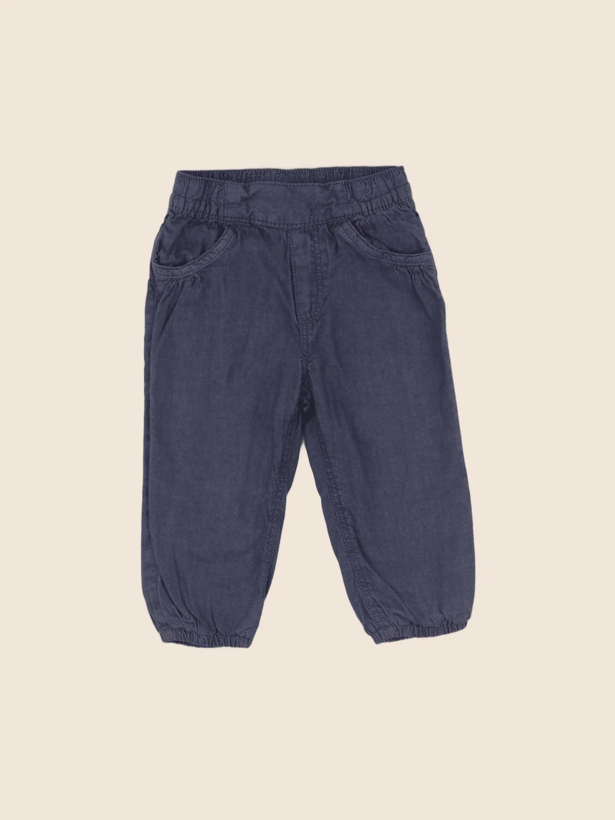 H&M - pantalon bleu - 9/12 mois