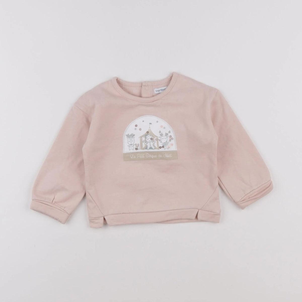 Vertbaudet - sweat rose - 12 mois