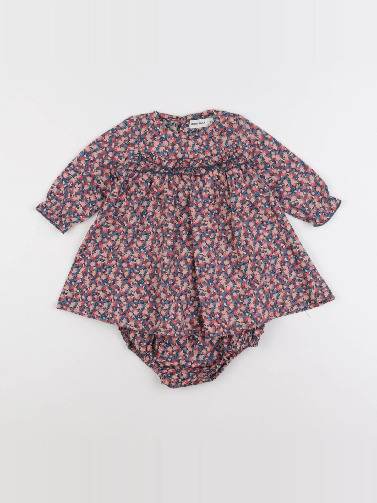 Bouchara - robe bleu, rose - 6 mois