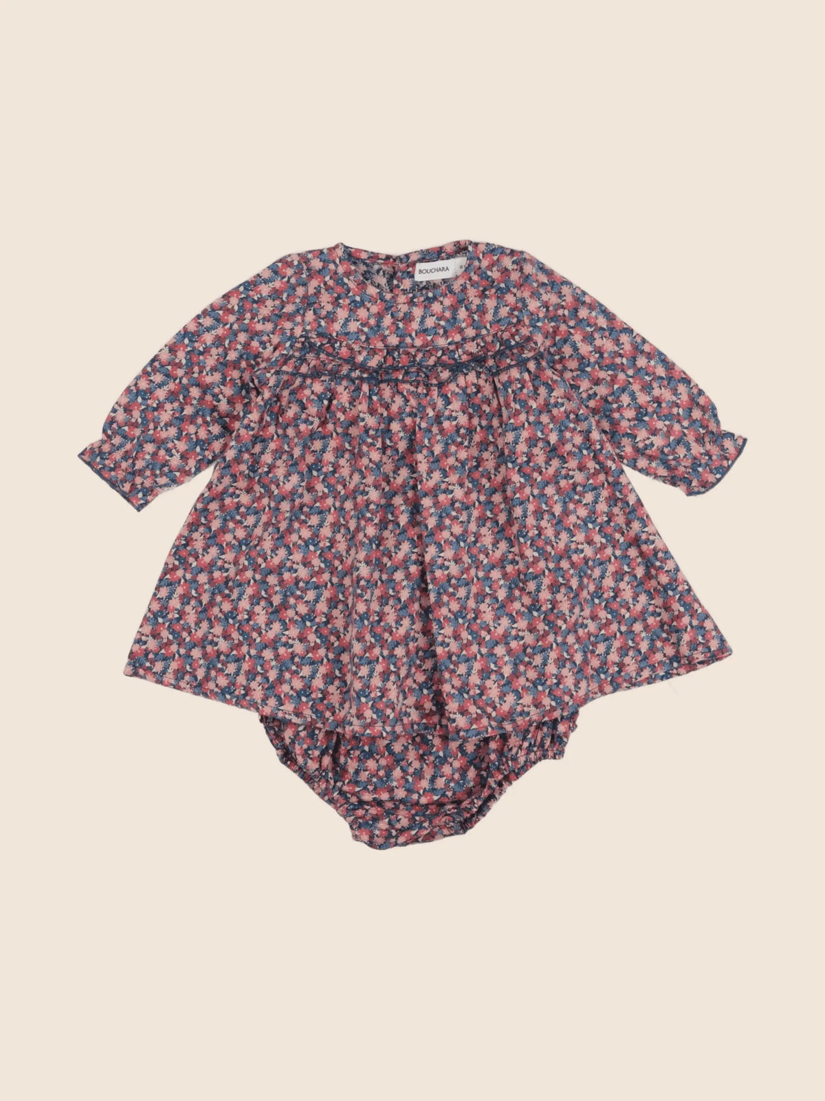 Bouchara - robe bleu, rose - 6 mois
