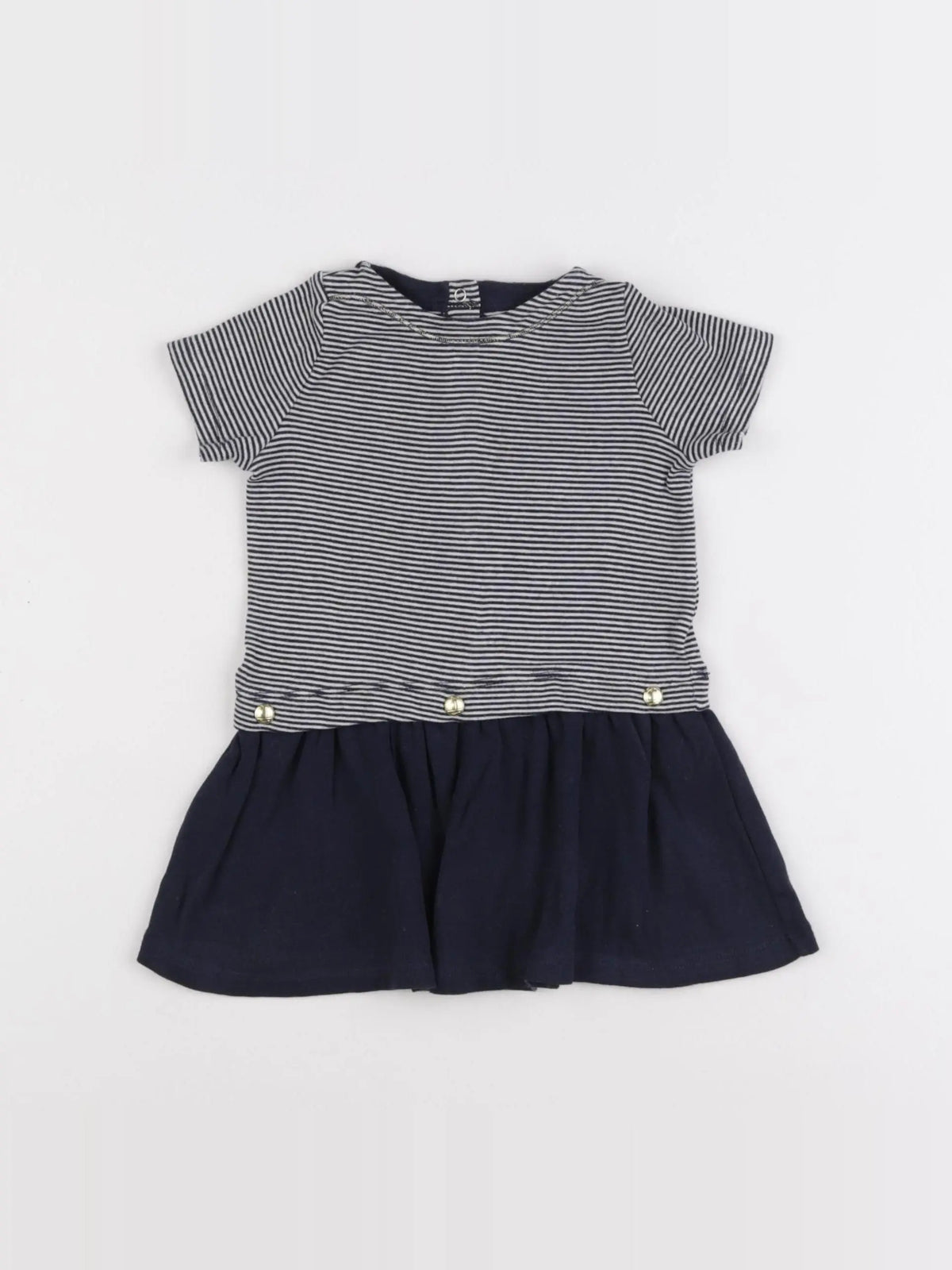 Petit Bateau - robe bleu - 12 mois