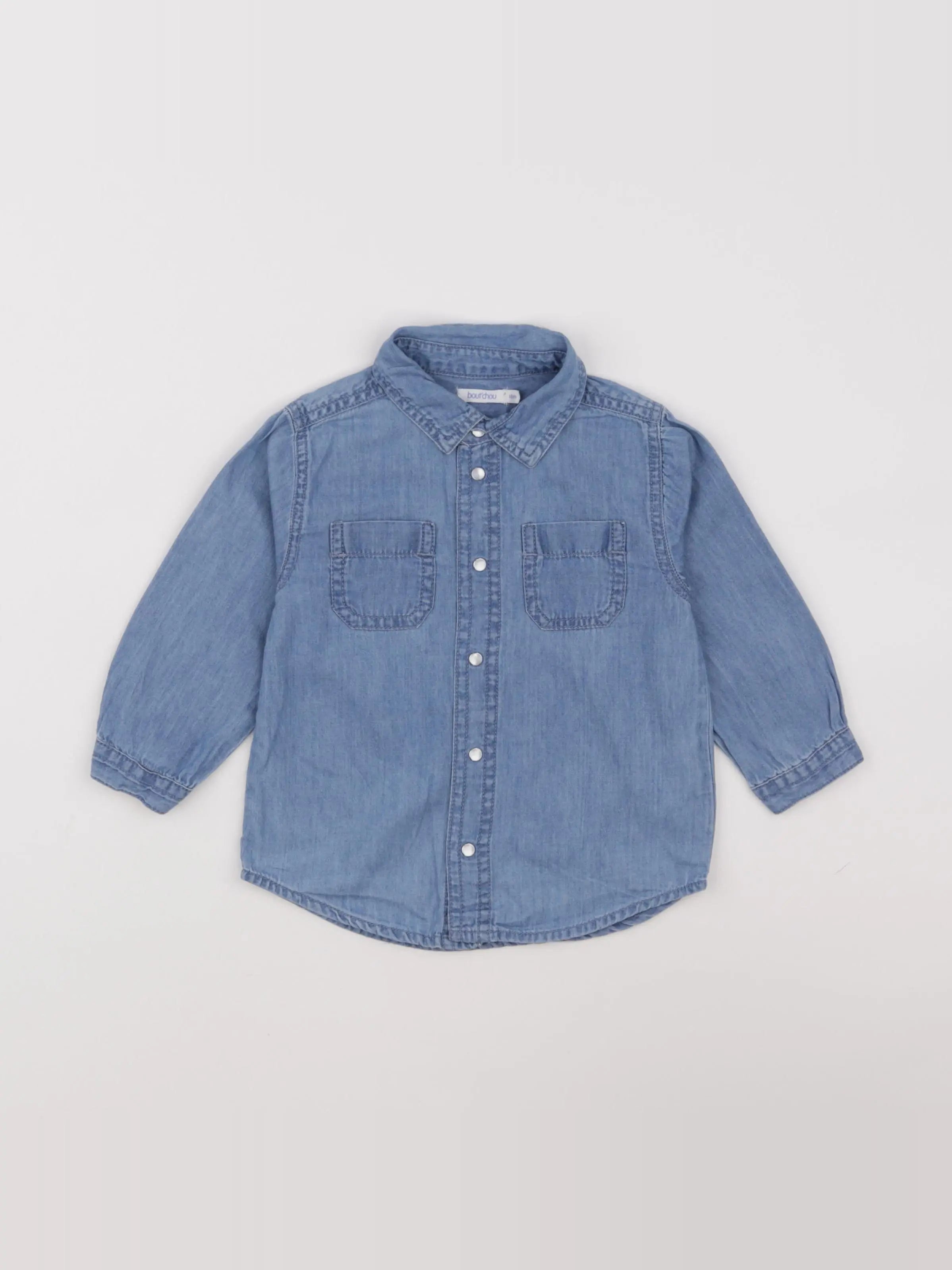 Boutchou - chemise bleu - 18 mois
